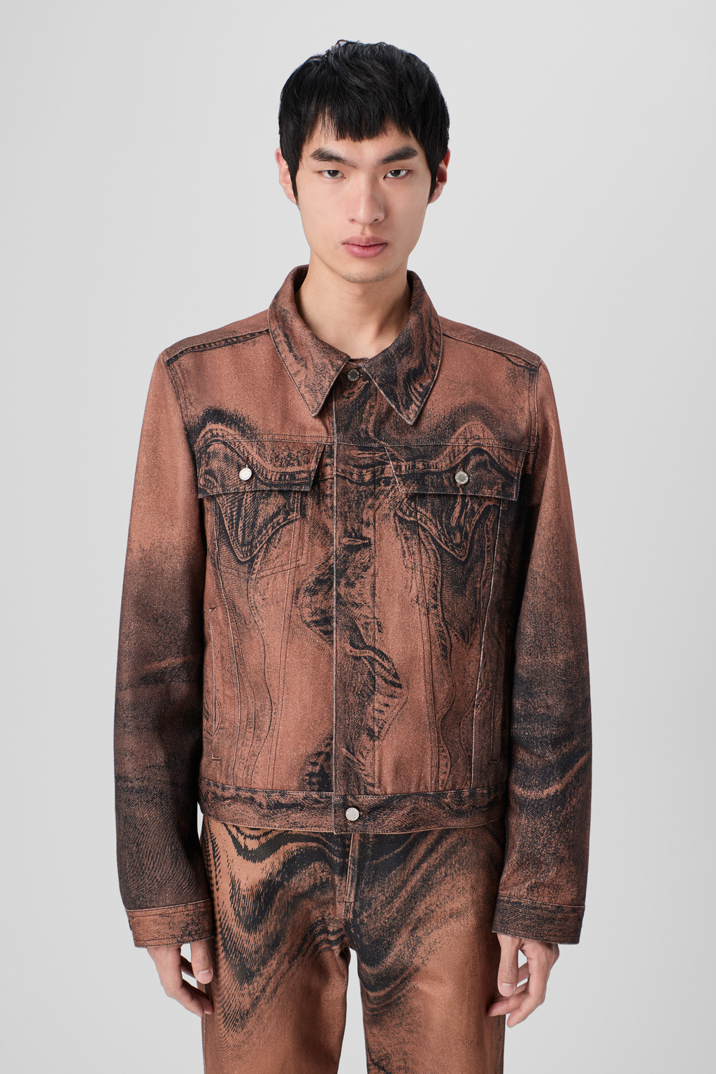 Brown-black Denim Jacket - 2
