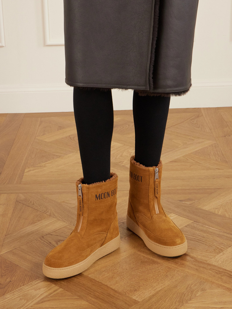 MOON BOOT Lara Suede And Shearling Ankle Boots outlook