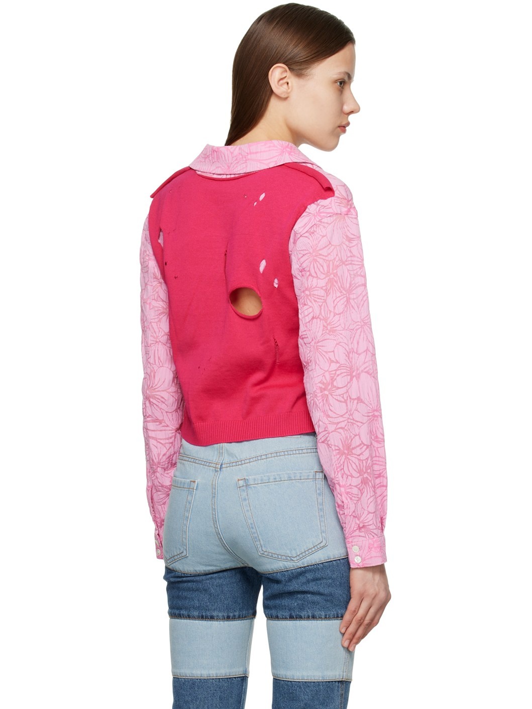 Pink Moeka Combination Shirt - 3