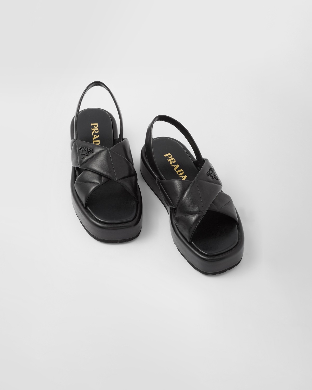Quilted nappa leather flatform sandals - 4