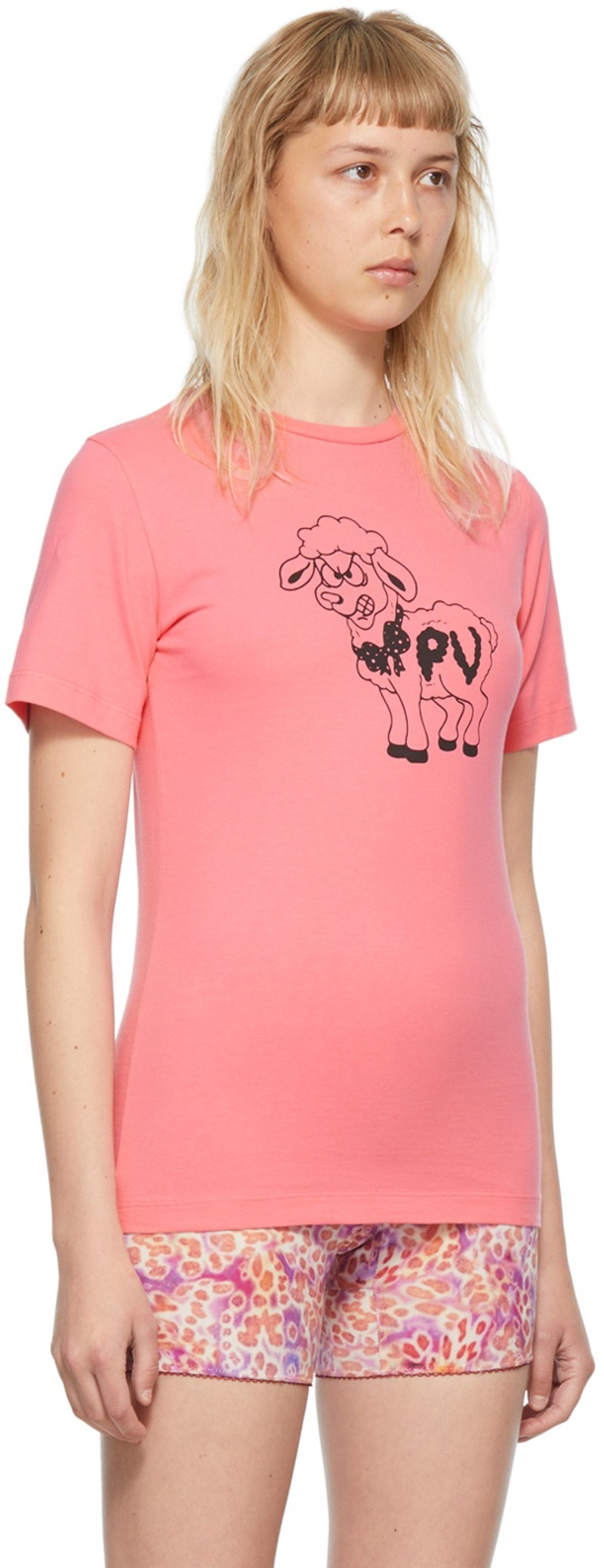 PRISCAVera SSENSE Exclusive Pink Cotton T-Shirt outlook