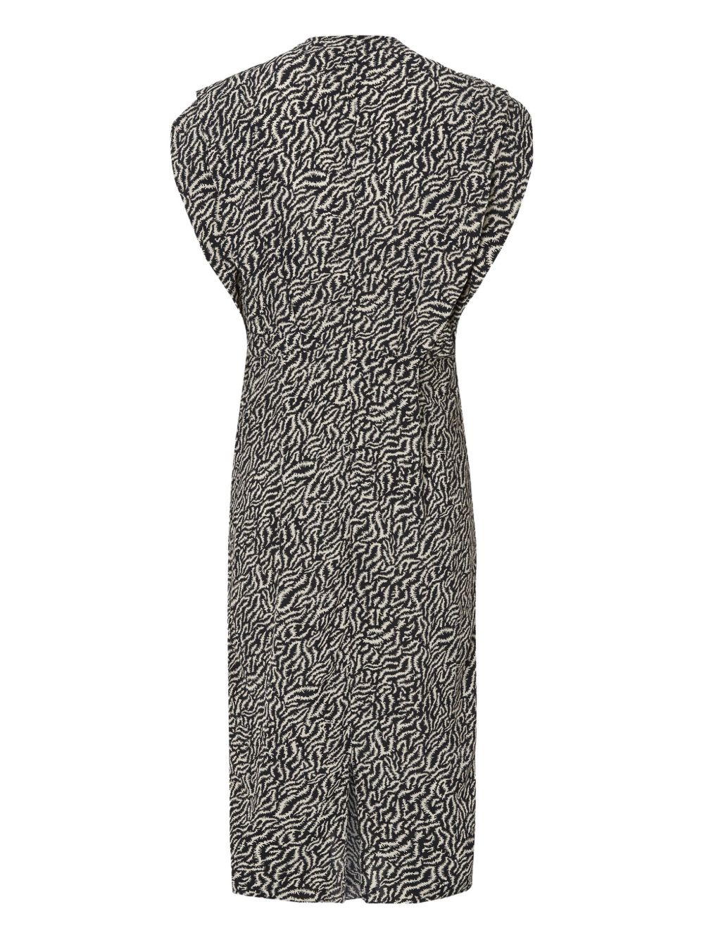 pleated ruffle-sleeve dress - 2