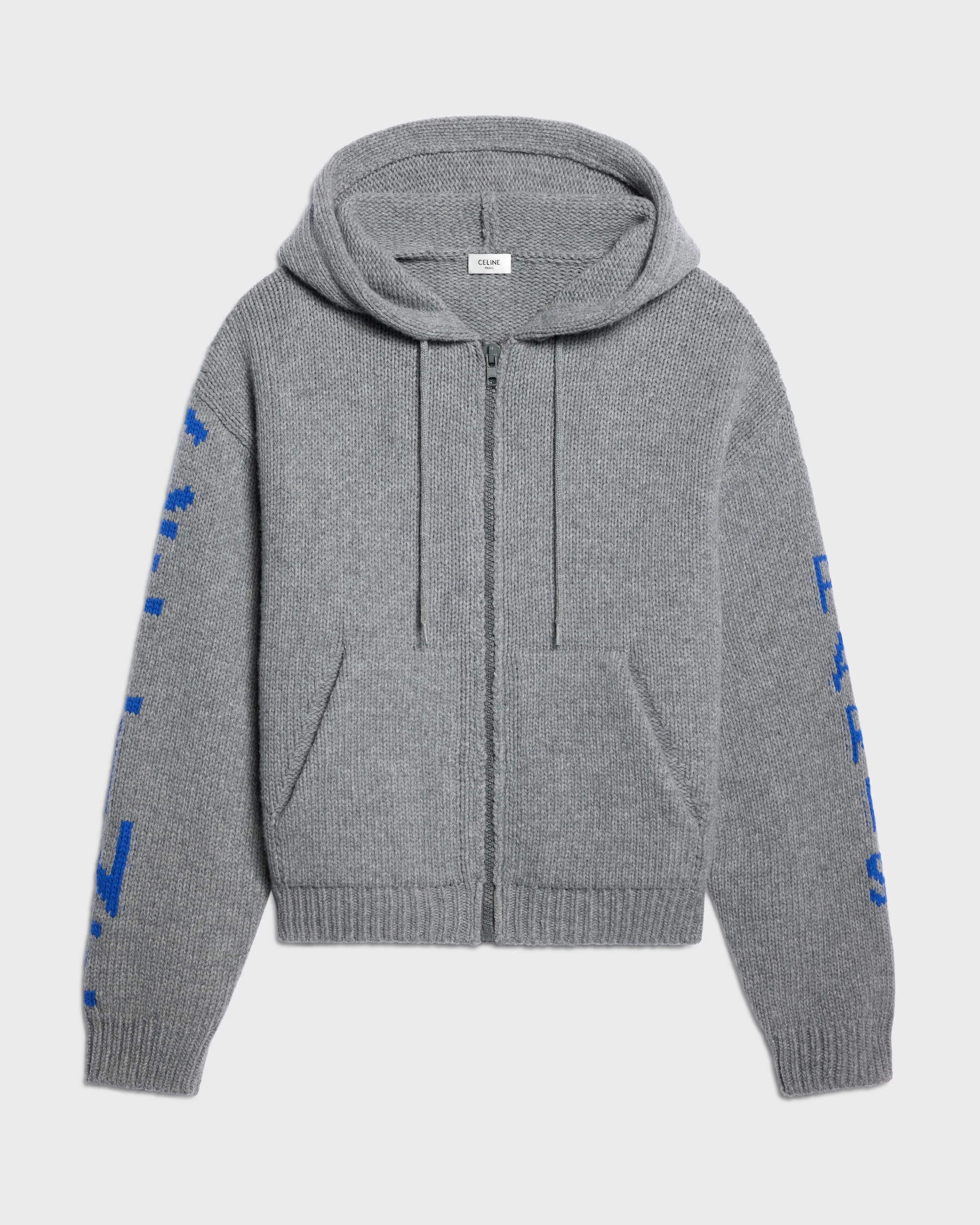 hooded cardigan IN ribbed wool - 1