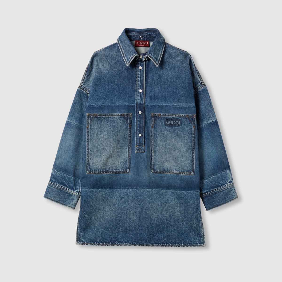 Lasered denim dress - 1
