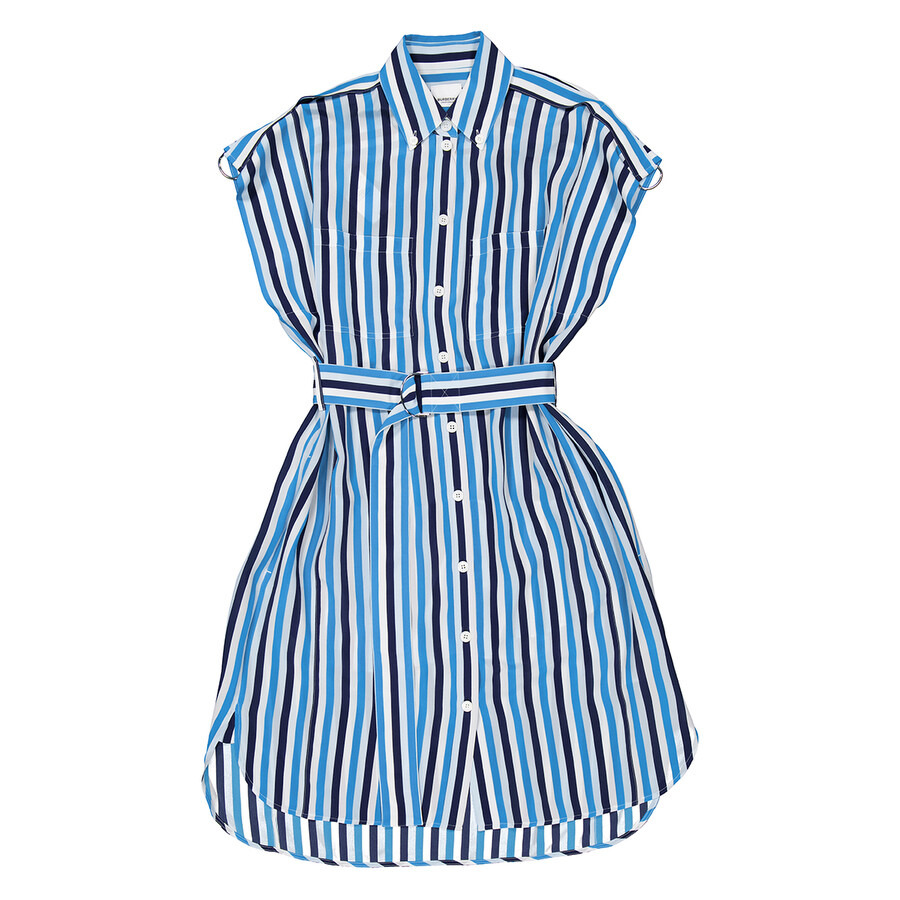 Burberry Short Sleeve Striped Pattern Silk Dress - 5
