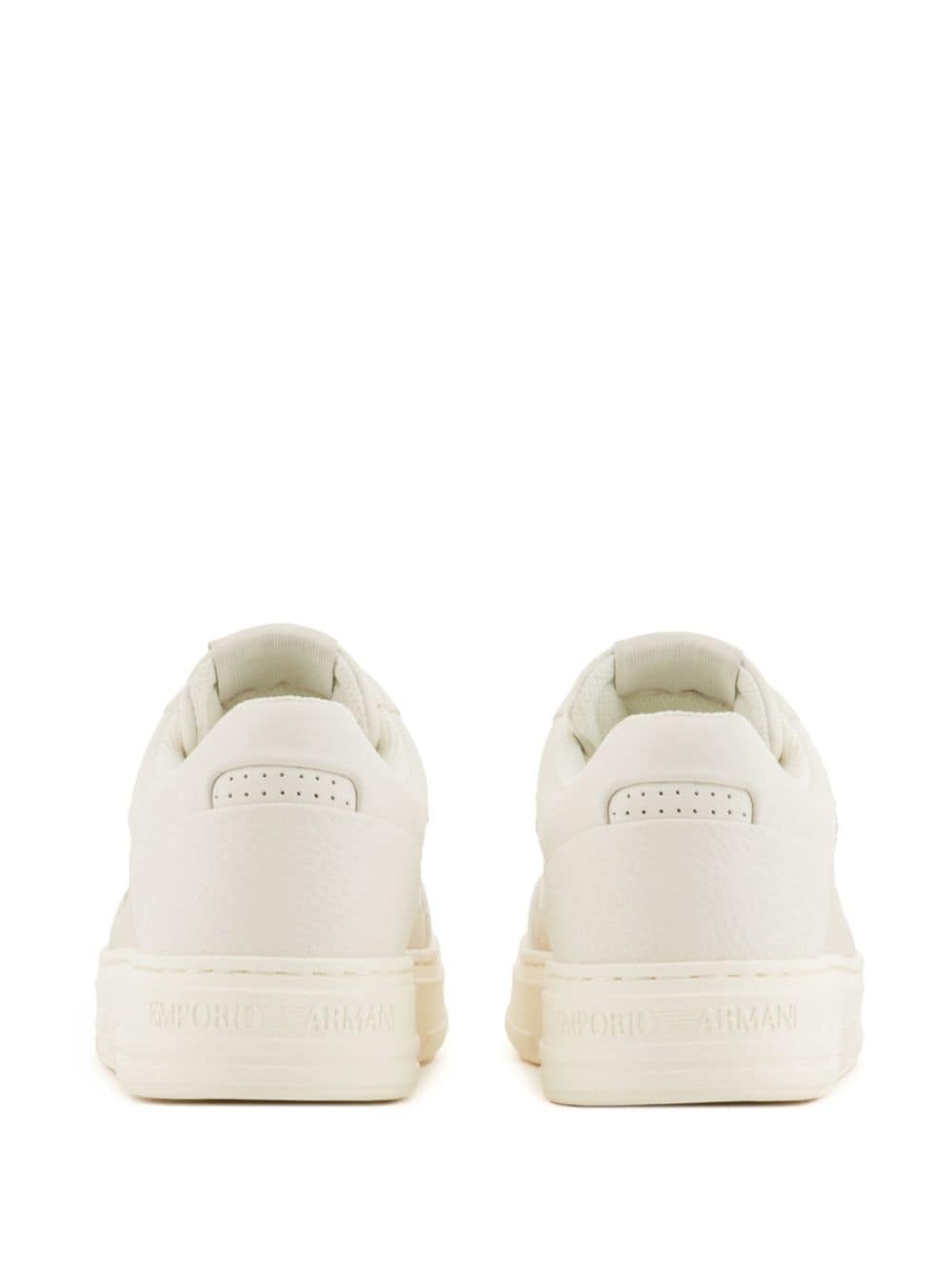 logo-embossed leather sneakers - 3