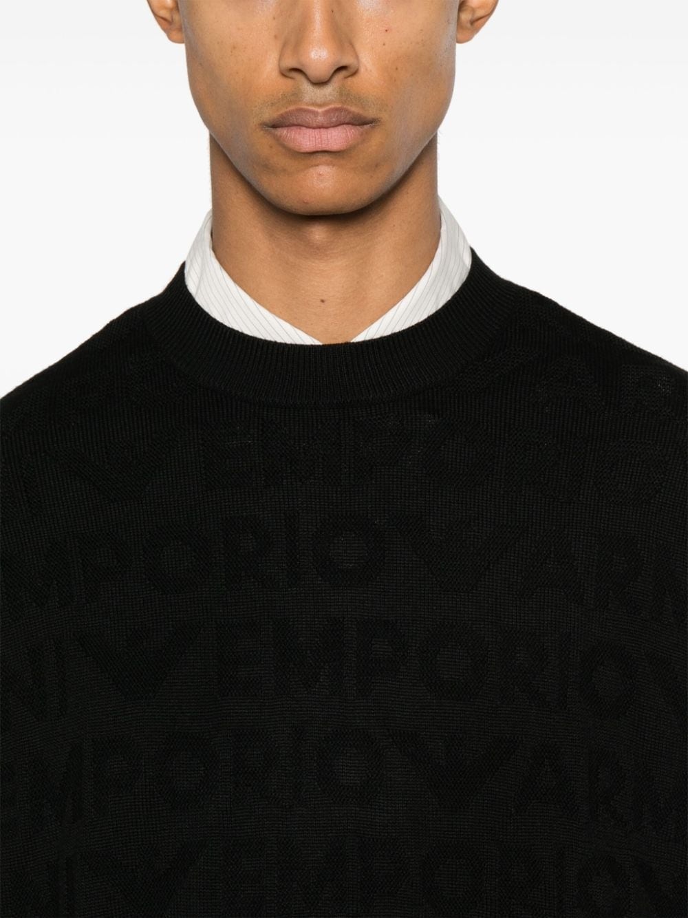 logo-jacquard sweater - 5