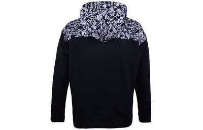 Converse Converse stitching graphic print hooded drawstring sweatshirt men black 10019772-A01 outlook
