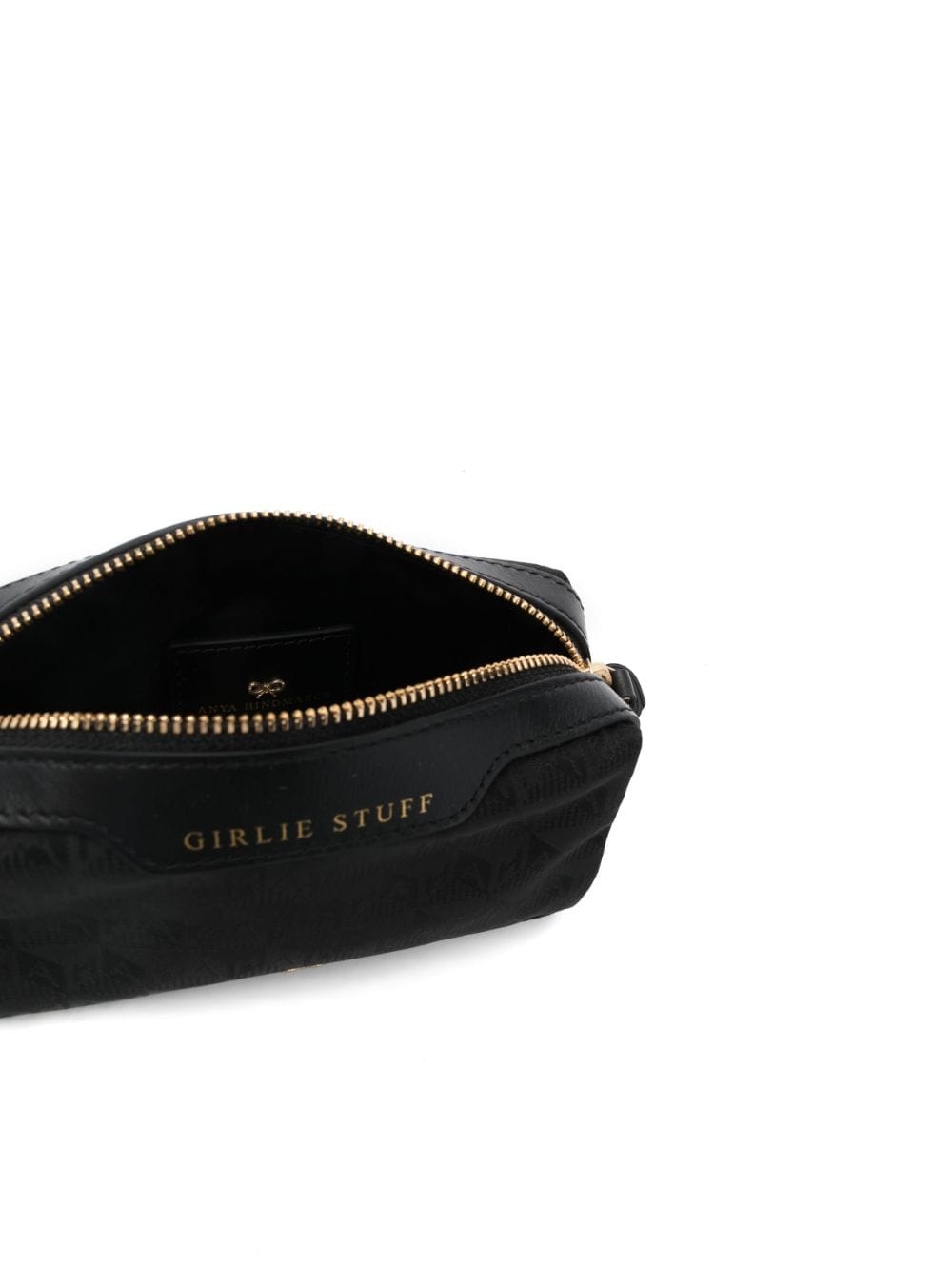 jacquard-logo leather makeup bag - 4