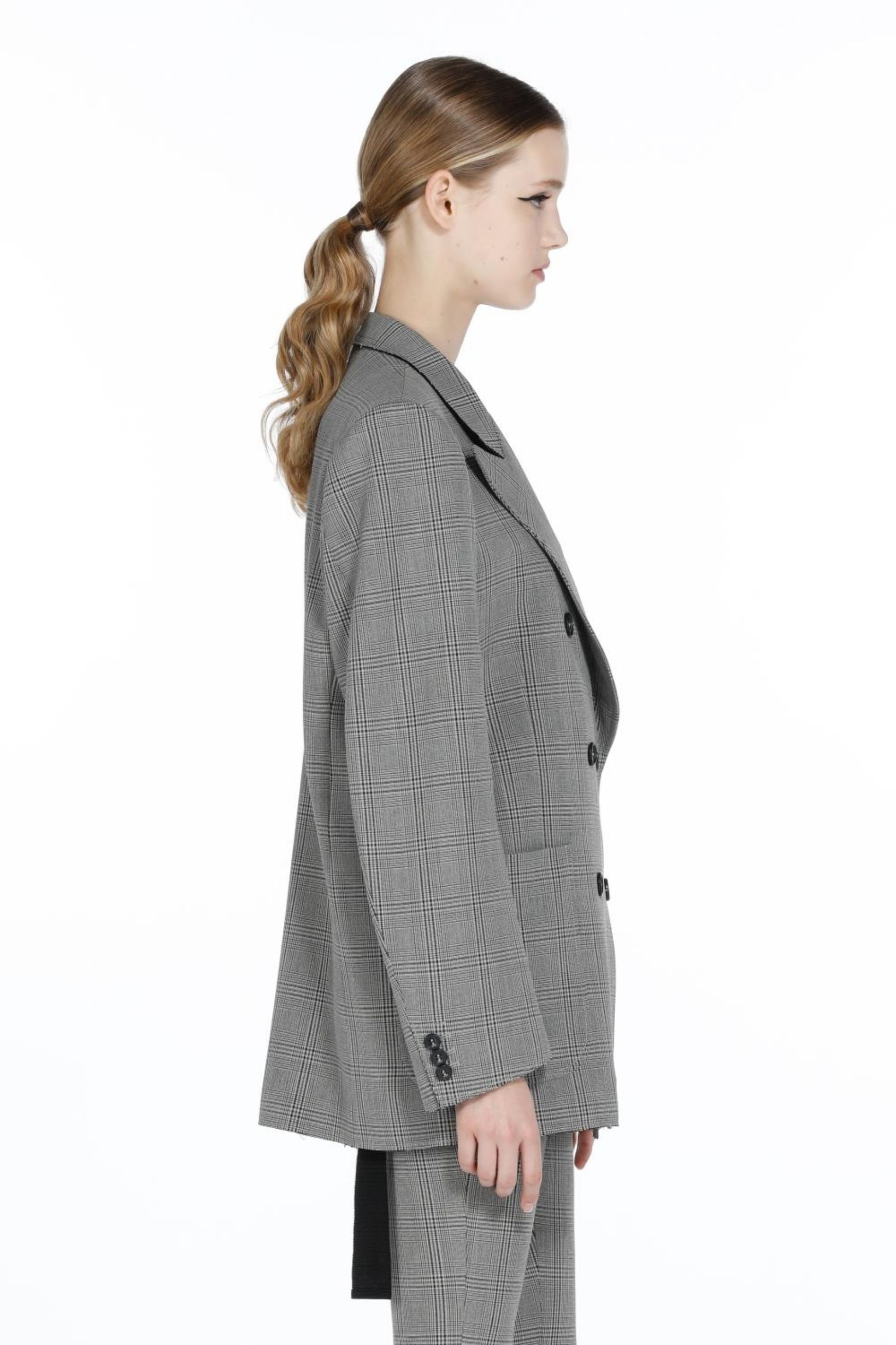 CHECKED DOUBLE-BREASTED BLAZER - 3