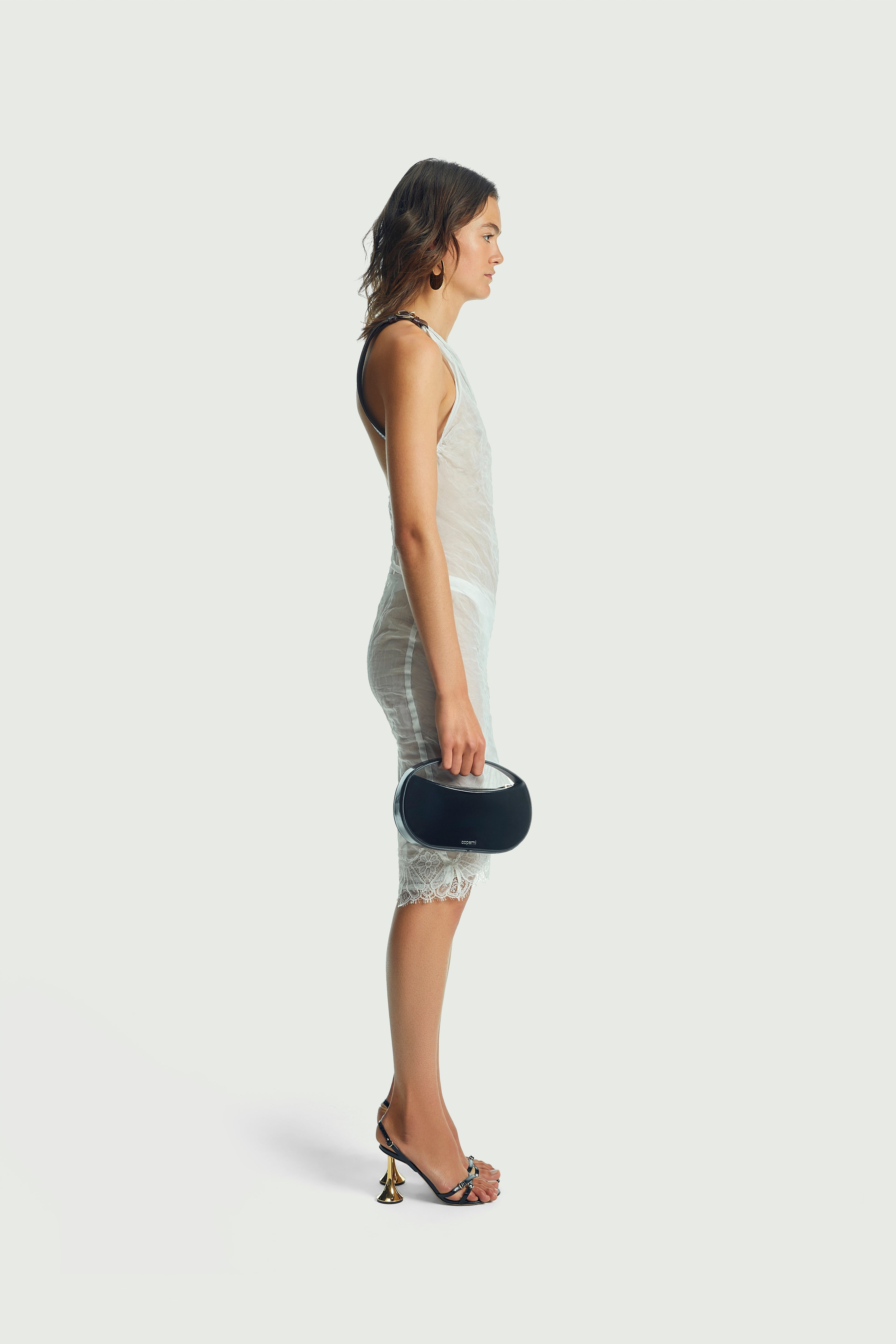 Wrinkled Organza Belt Dress - 3