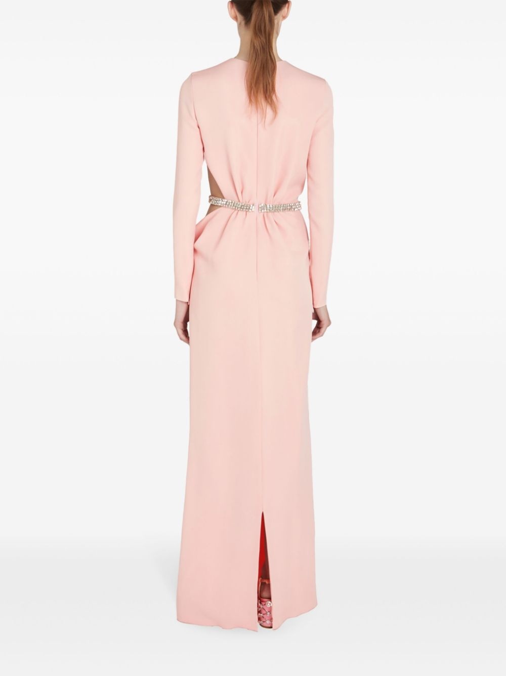 rhinestone embellished long dress - 4