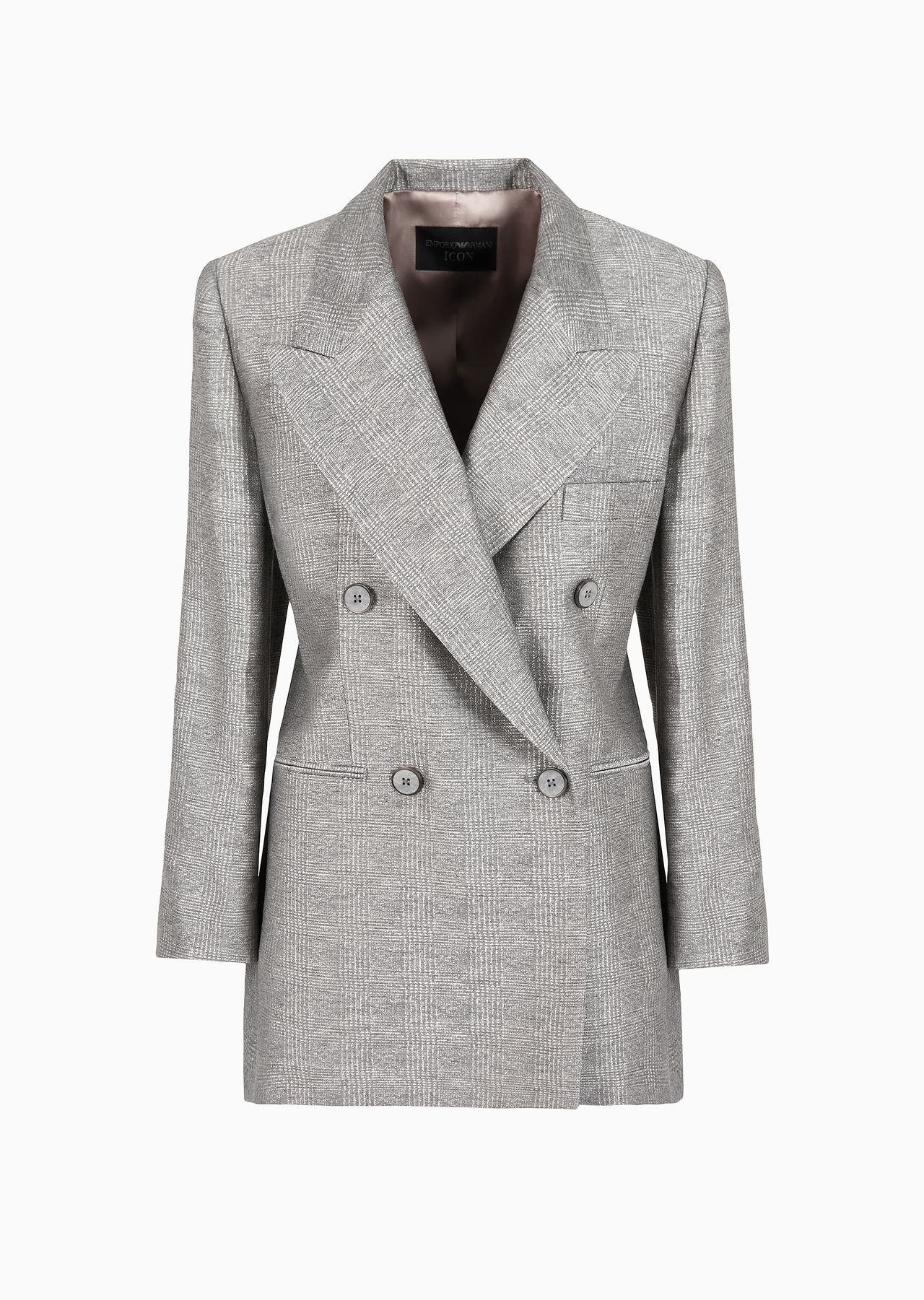 Icon double-breasted, Prince of Wales check viscose blazer - 1