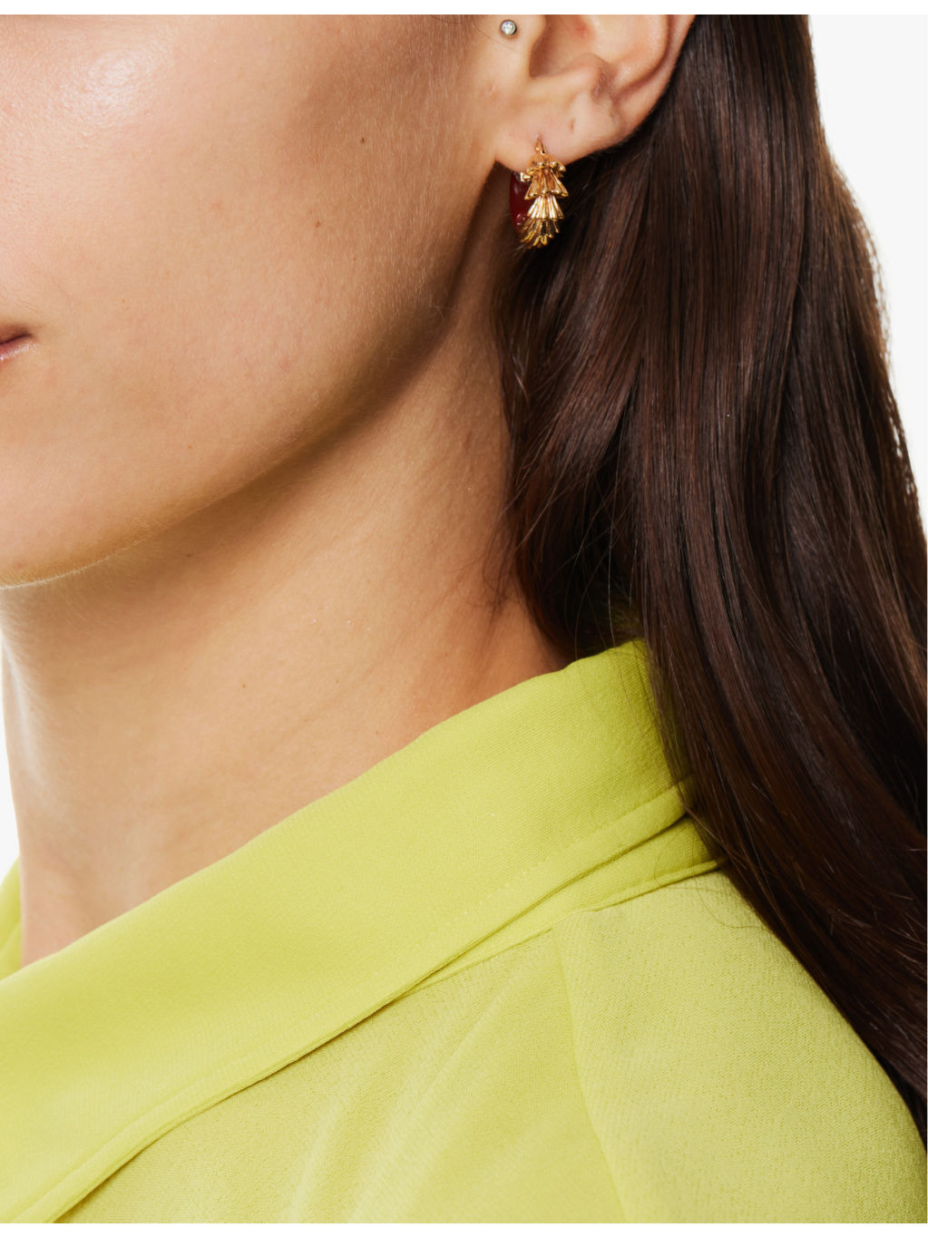 Enamel 18k yellow-gold plated 925 sterling silver hoop earrings - 2