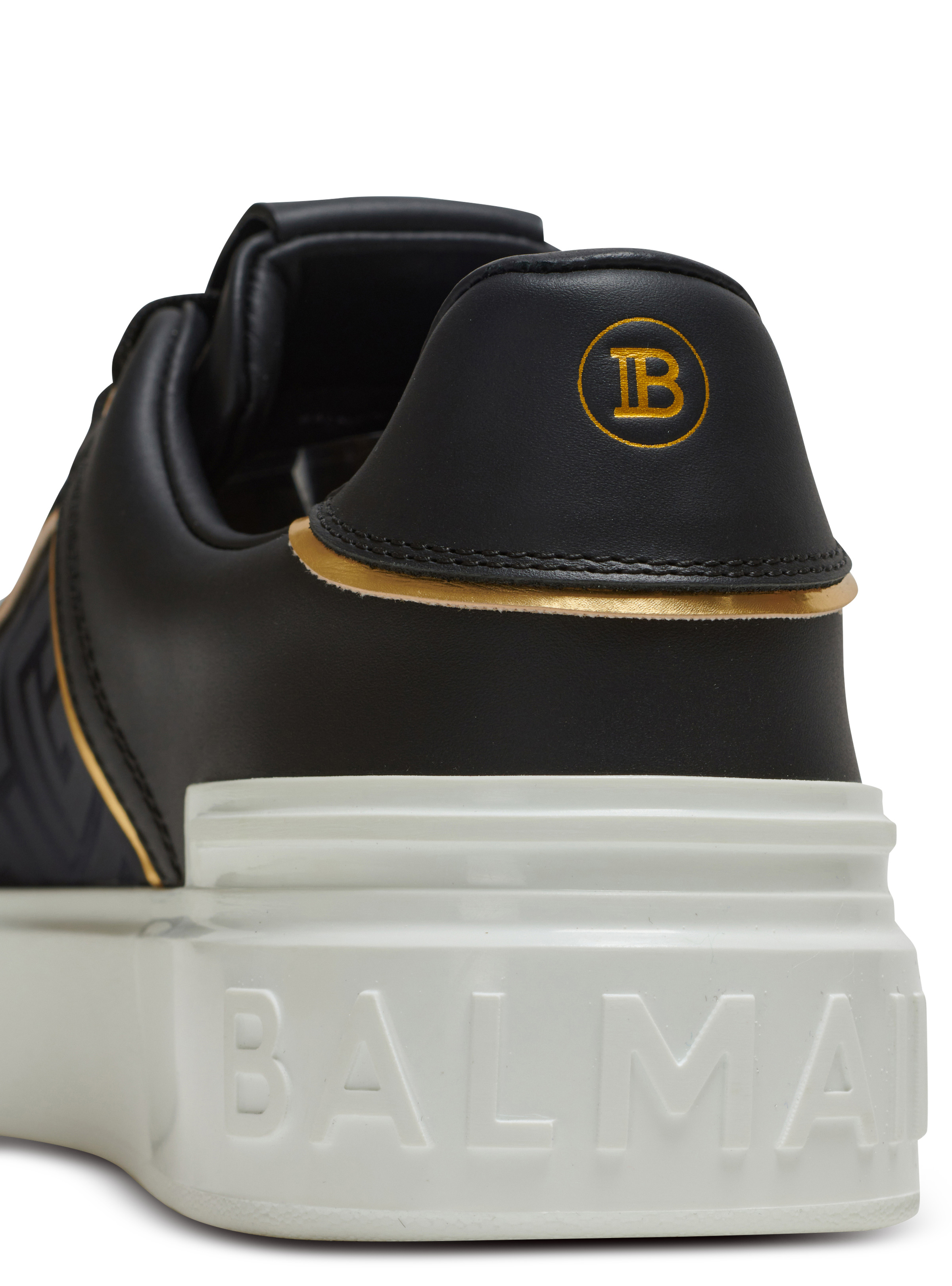 B-Court monogrammed nylon and leather trainers - 8