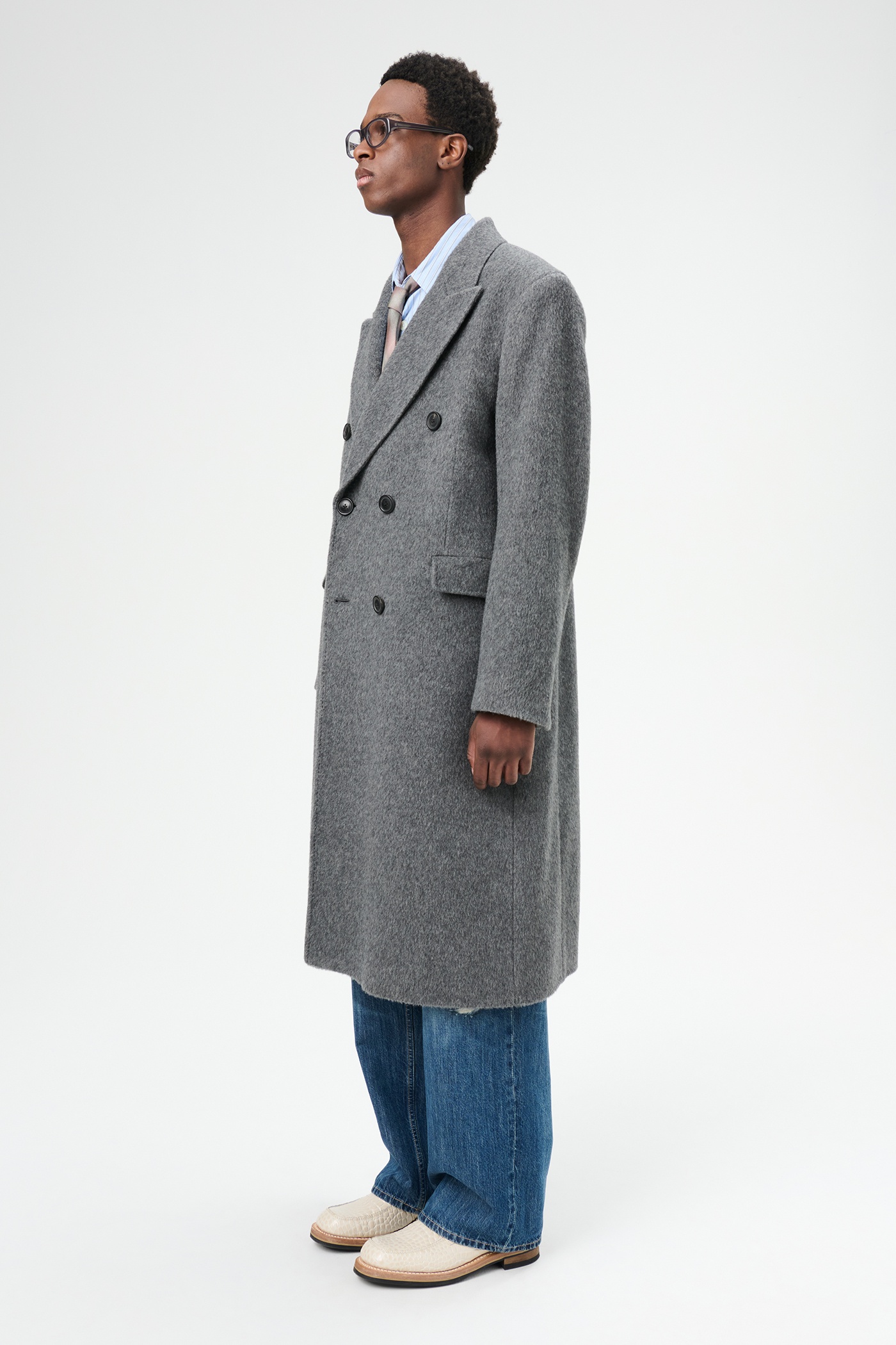 Whale Coat Island Grey Hairy Mohair - 4