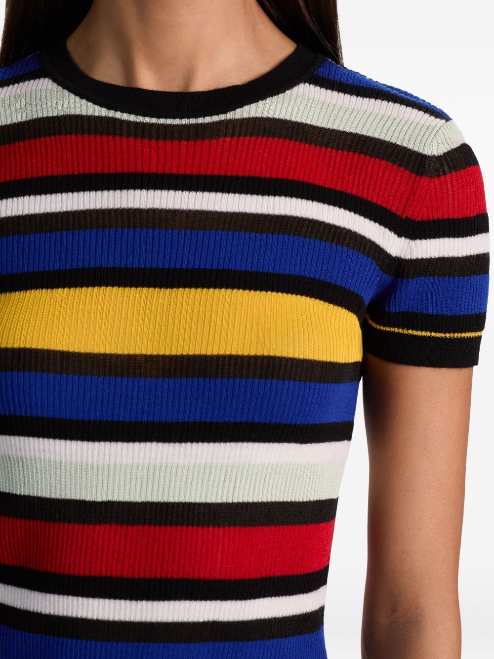 striped short-sleeve sweater - 5