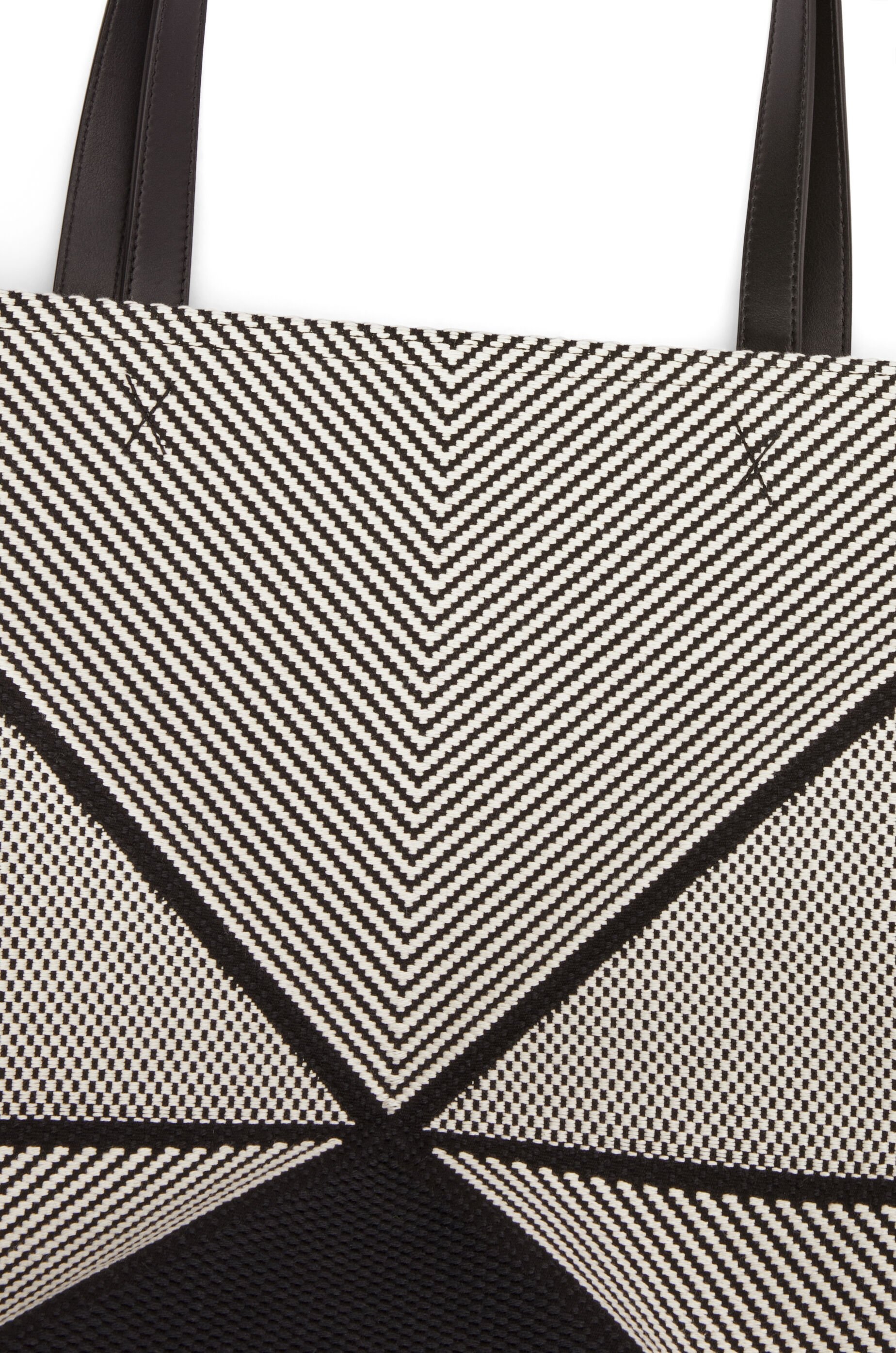 XL Puzzle Fold tote in canvas jacquard and calfskin - 8