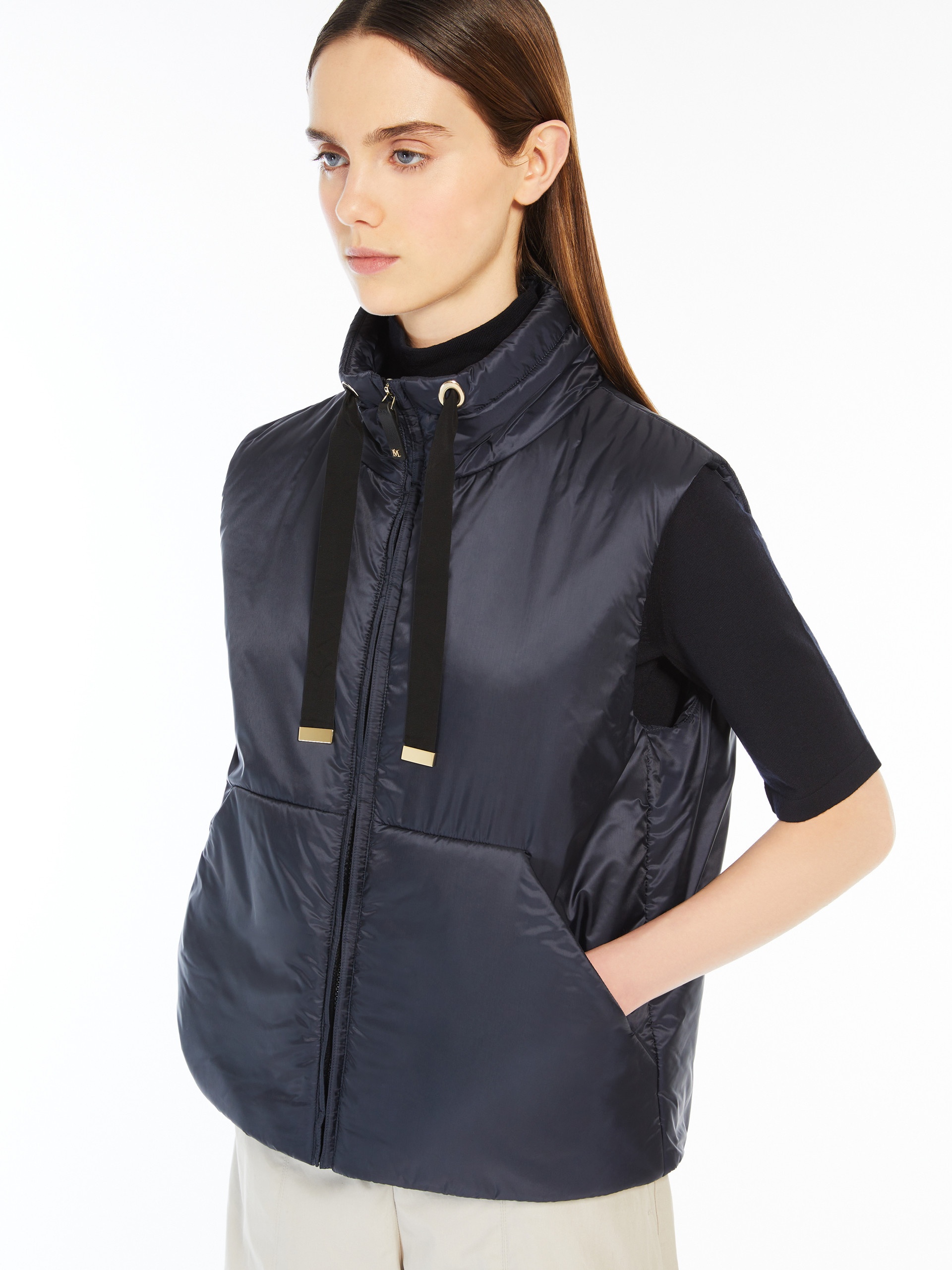 GREENVEST Water-repellent canvas gilet with a stand-up collar - 5