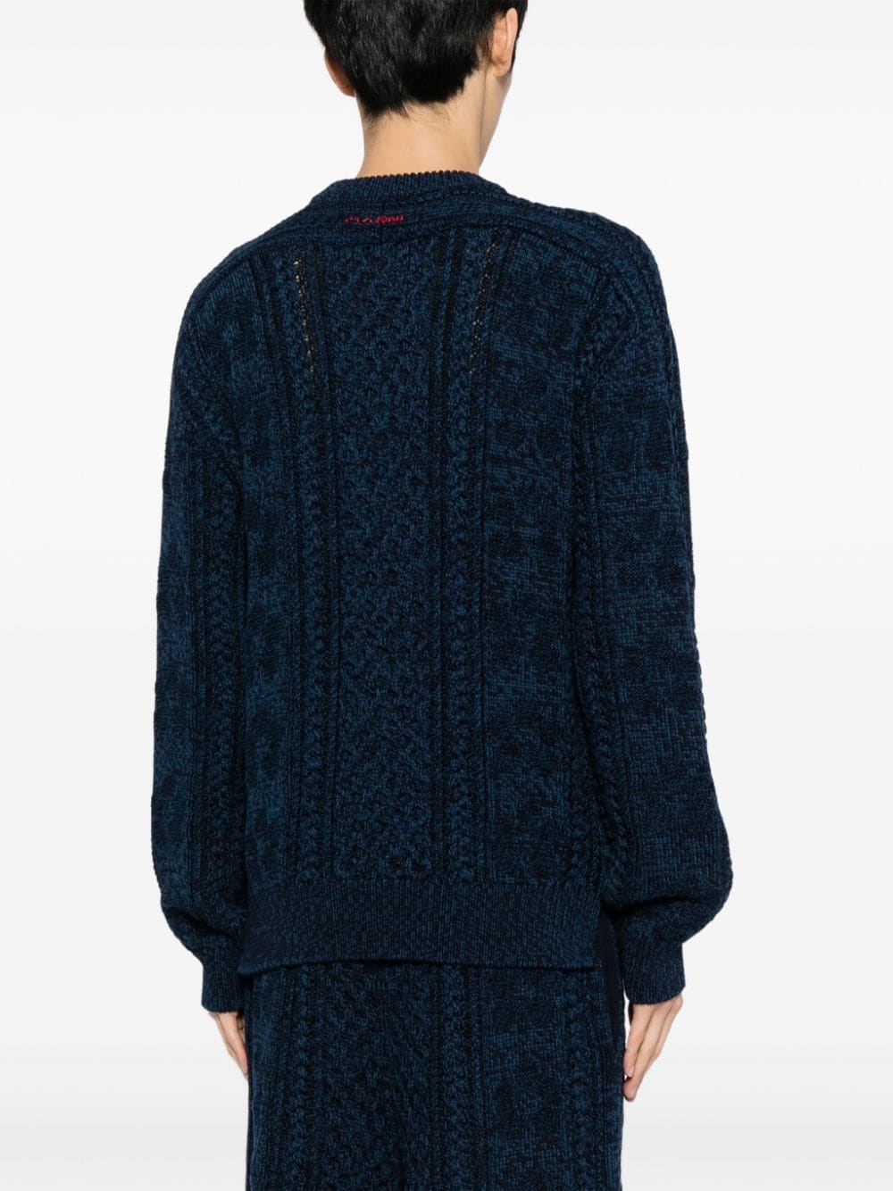 cable-knit cotton jumper - 4