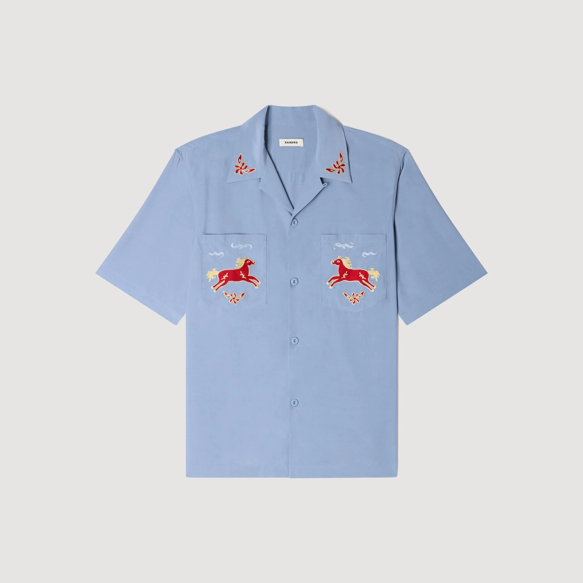 EMBROIDERED HORSE LOOSE-FIT SHIRT - 1