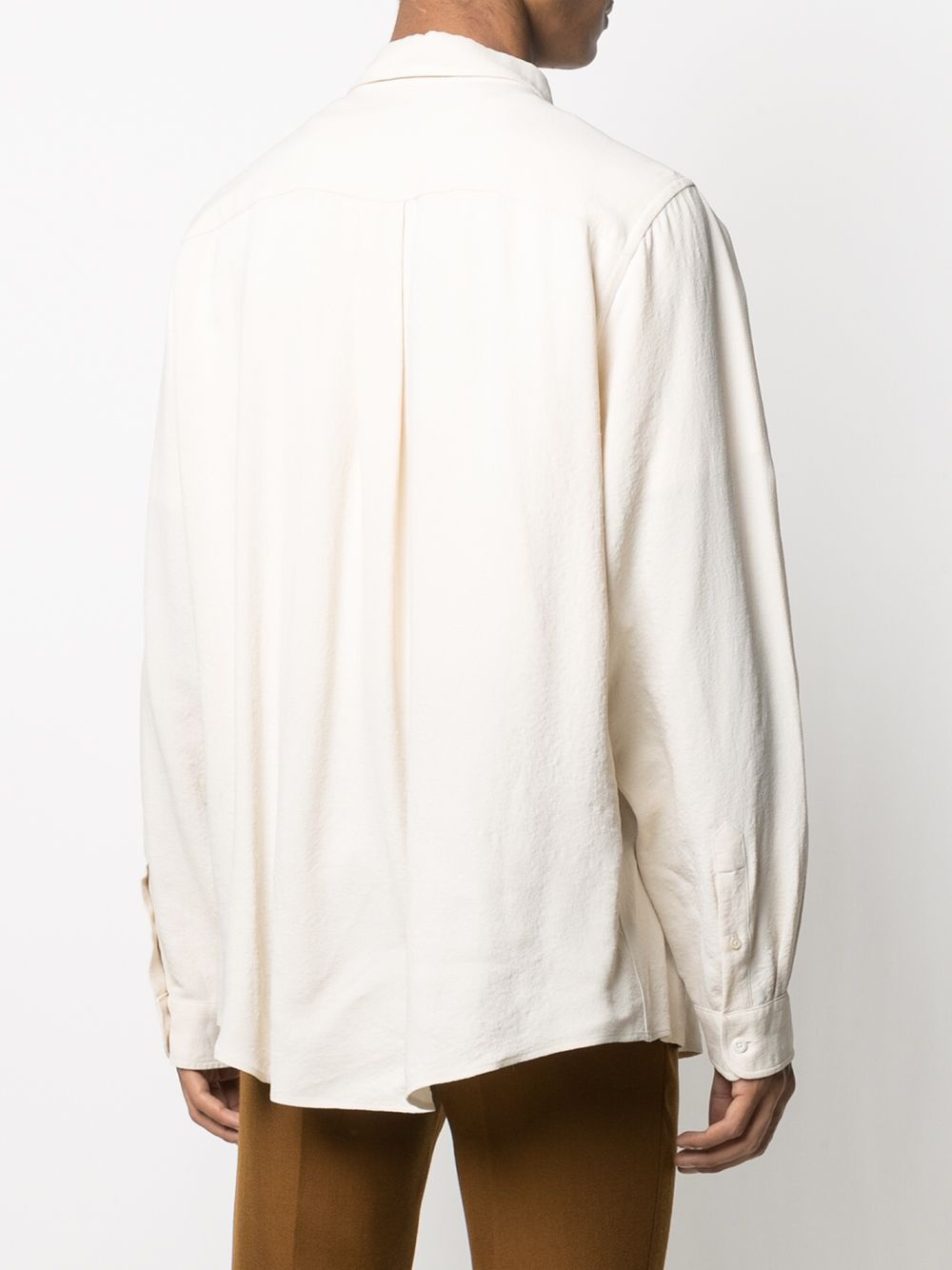 wrinkled-effect long-sleeved shirt - 4