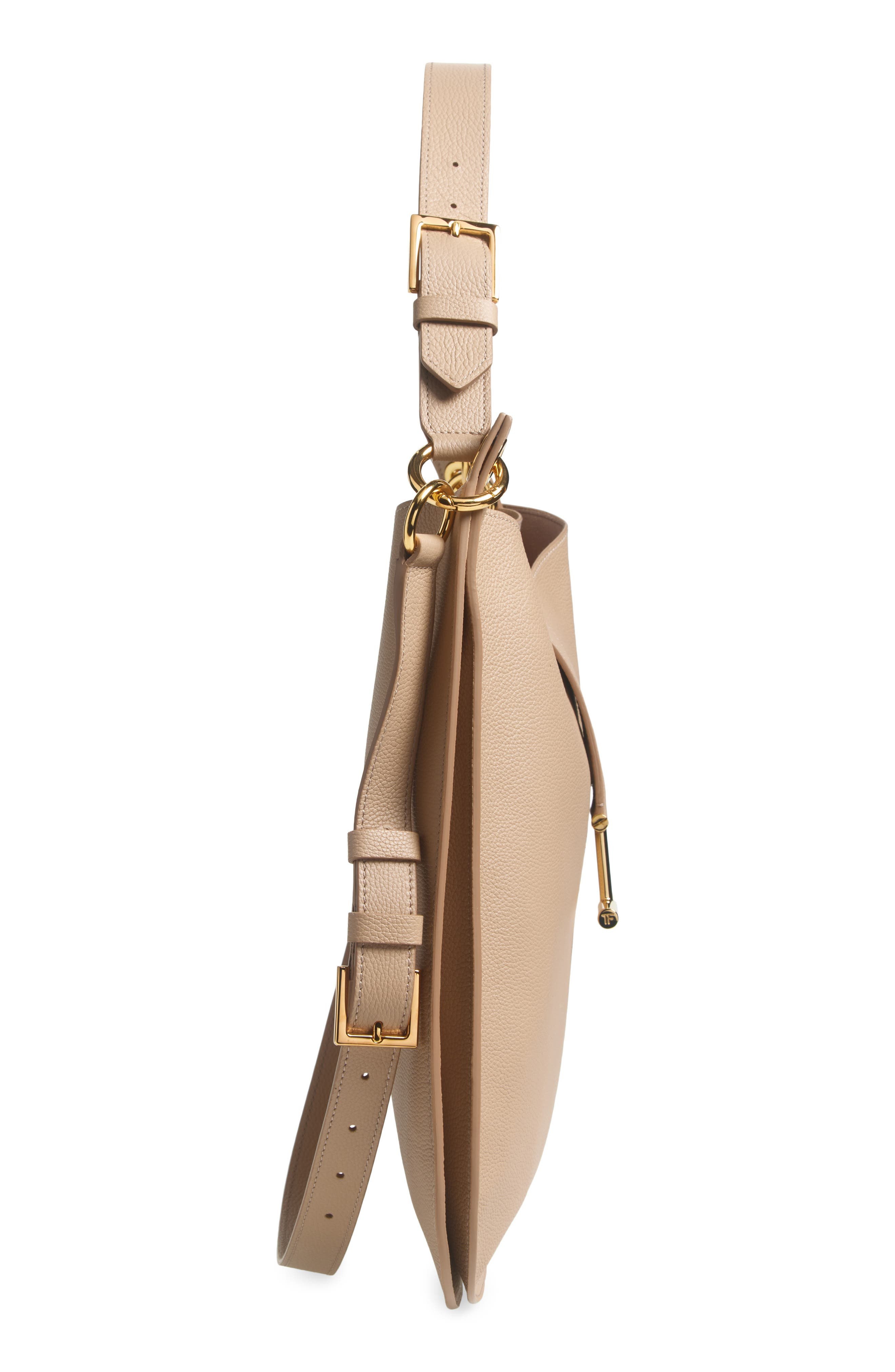 TOM FORD Large Tara Leather Hobo Bag in 1J013 Light Beige at Nordstrom - 6