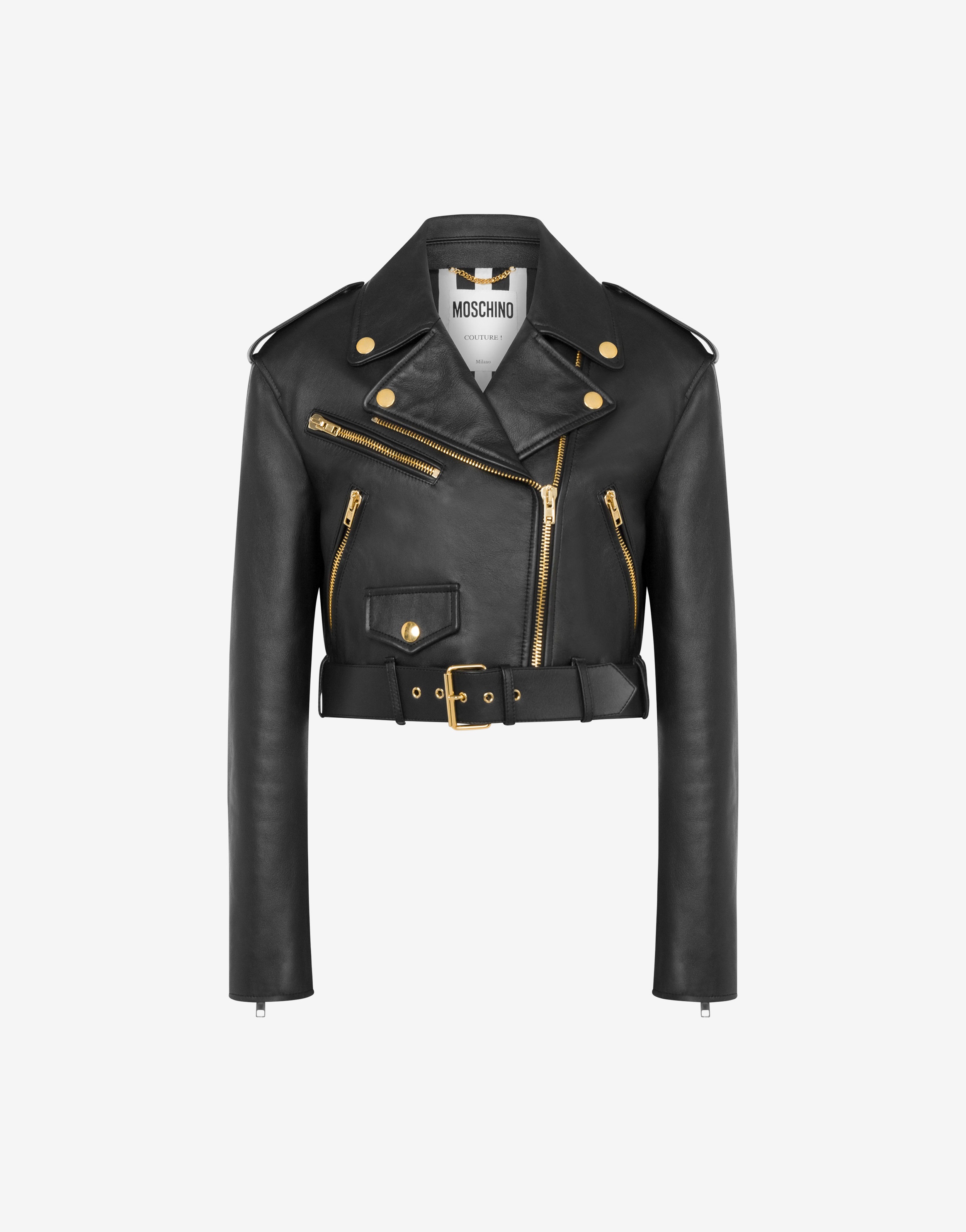 IN LOVE WE TRUST NAPPA LEATHER BIKER JACKET - 1