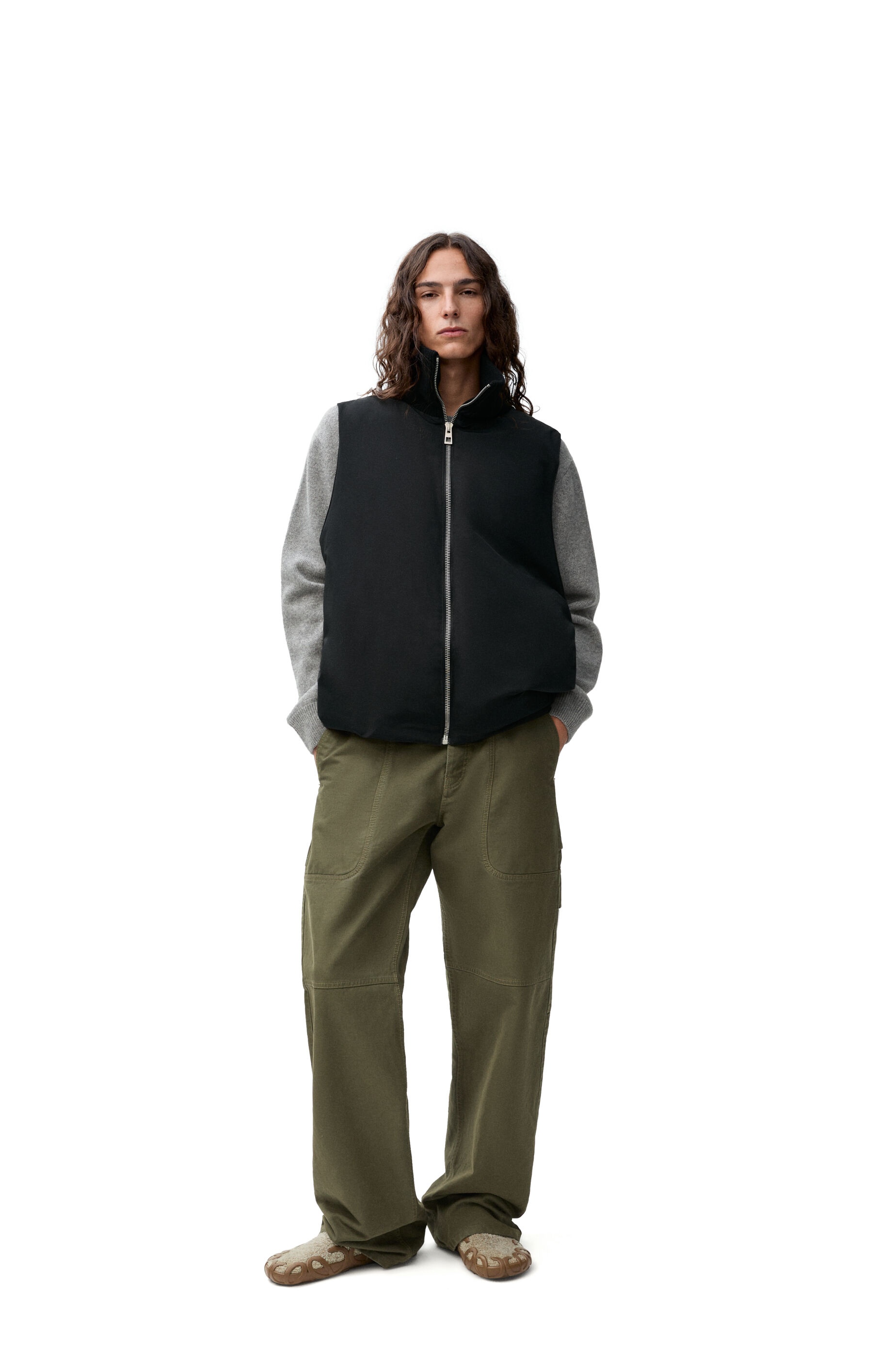 Puffer vest in technical cotton - 2