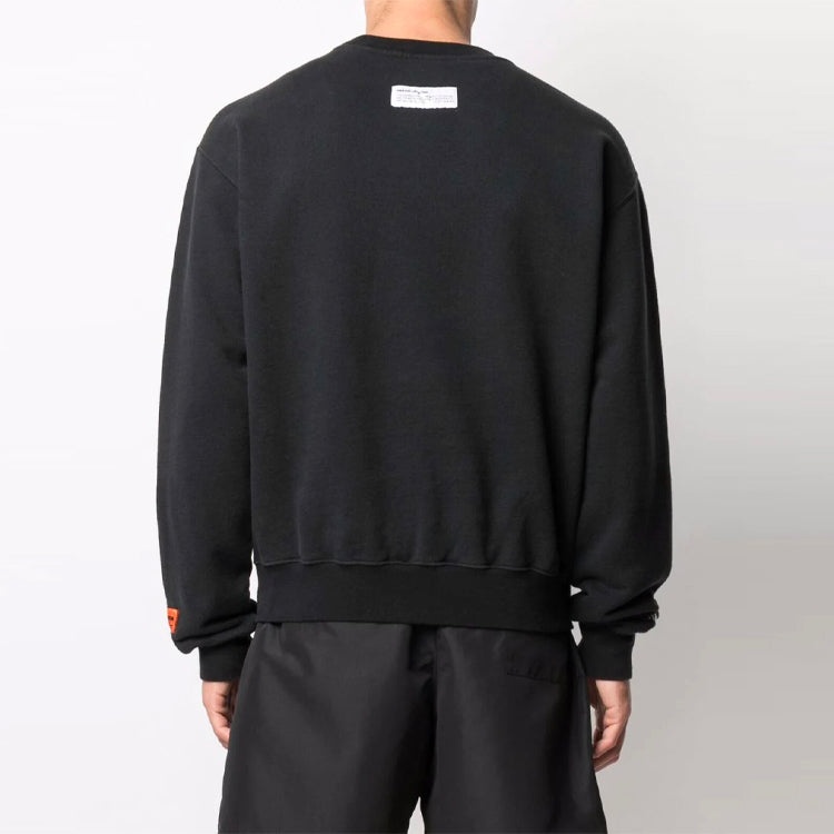 HERON PRESTON CTNMB Sport Crewneck Sweatshirt 'Black White' HMBA016F21JER0061001 - 4