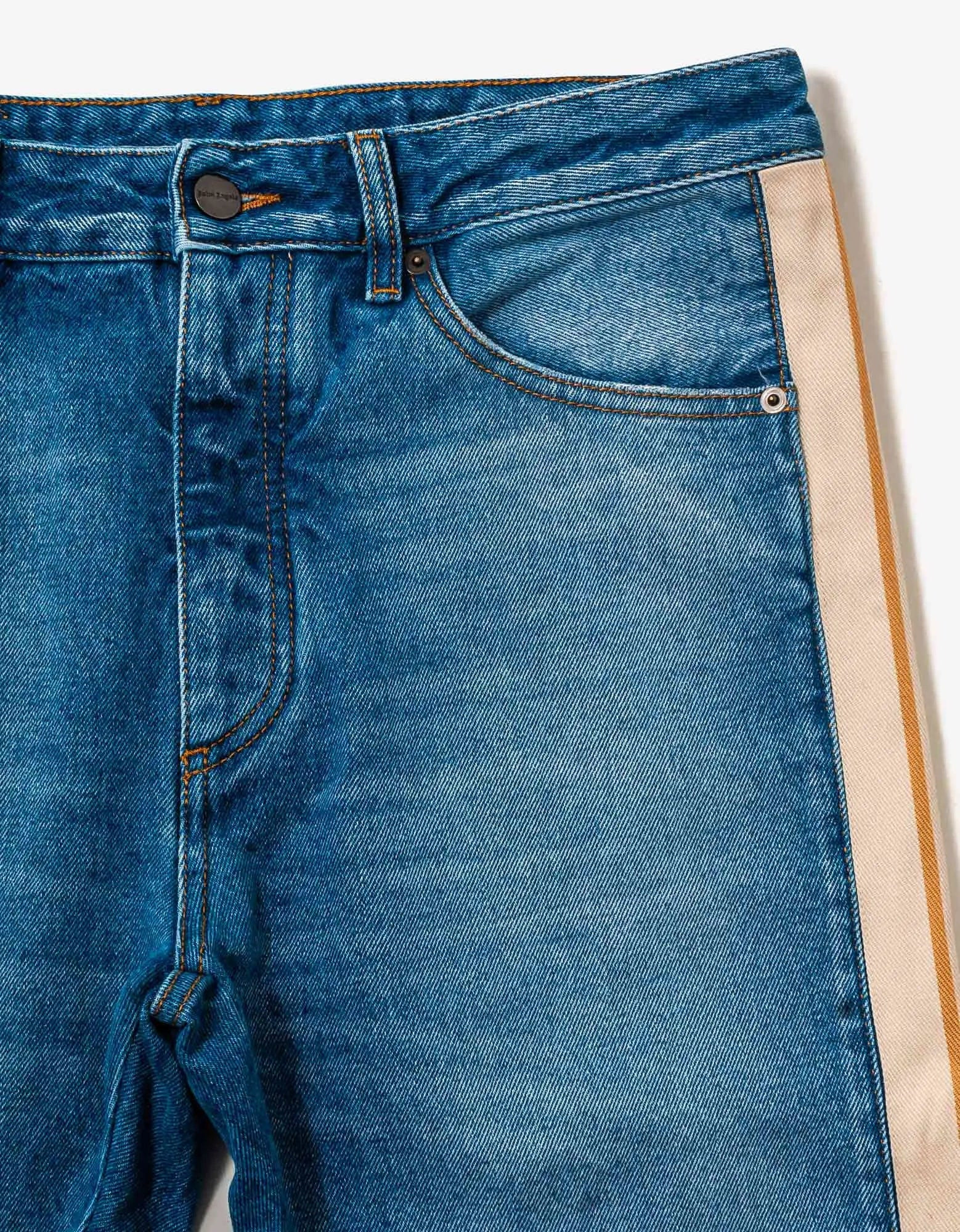 Palm Angels Blue Side-Stripe Jeans - 7