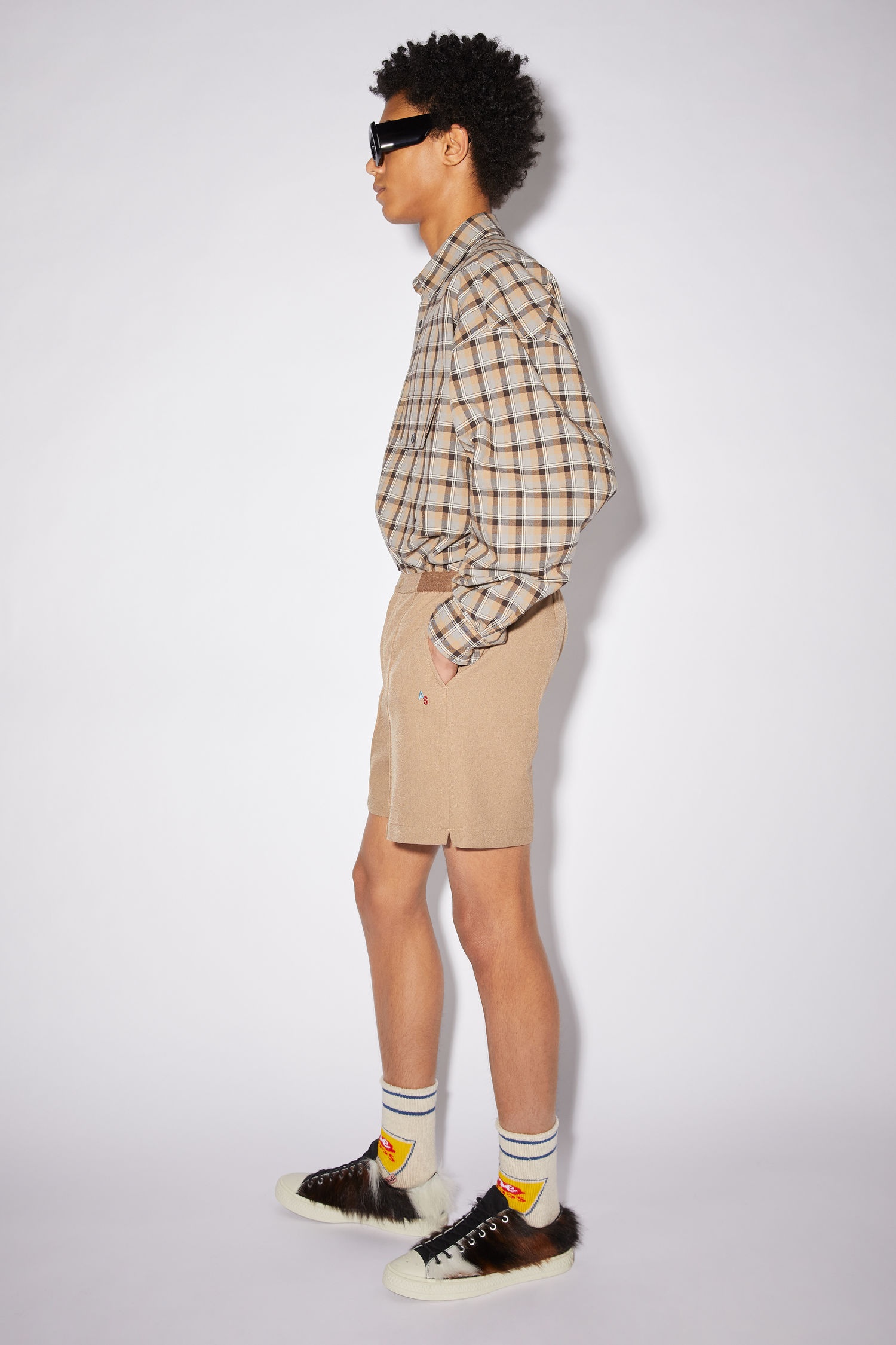 Twill shorts - Hazel beige - 4