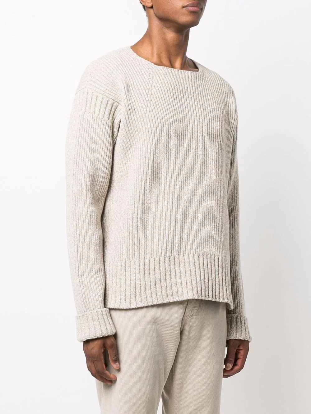 crew-neck rib-knit  jumper - 3