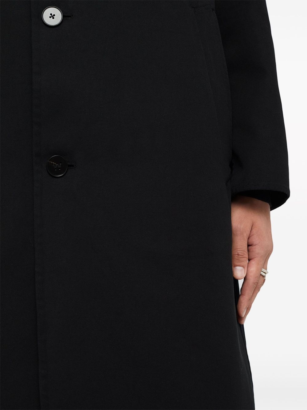 notched-lapel single-breasted coat - 3