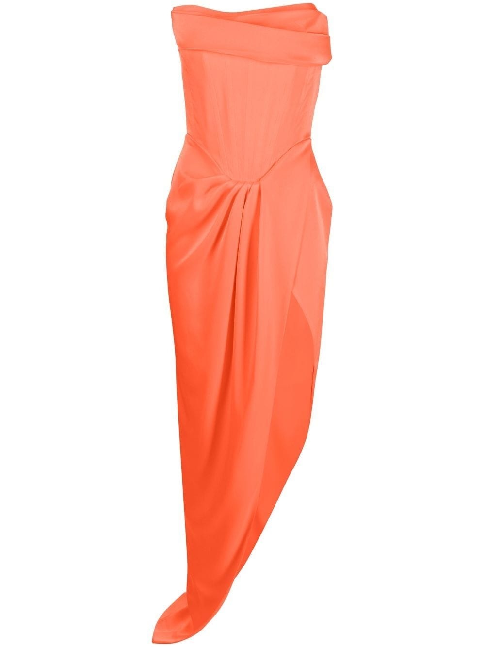 Harland draped satin corset gown - 1