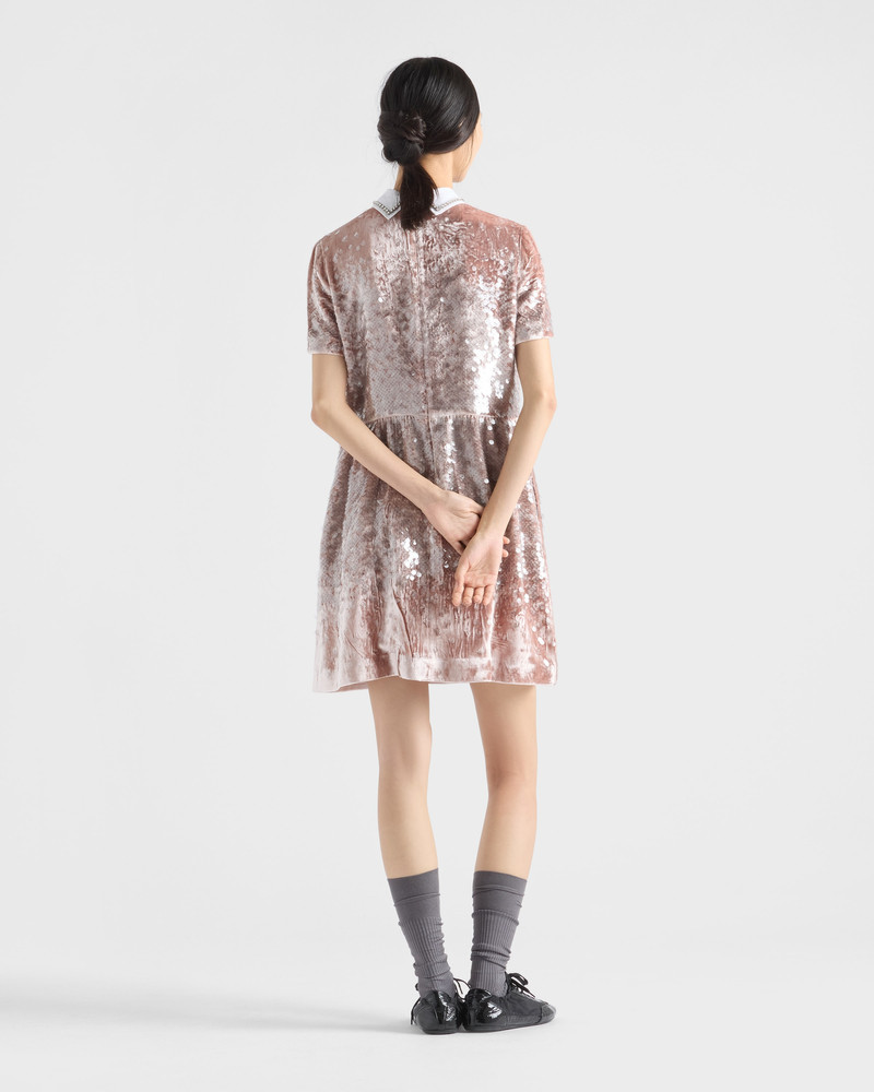 Sequined velvet mini-dress 5