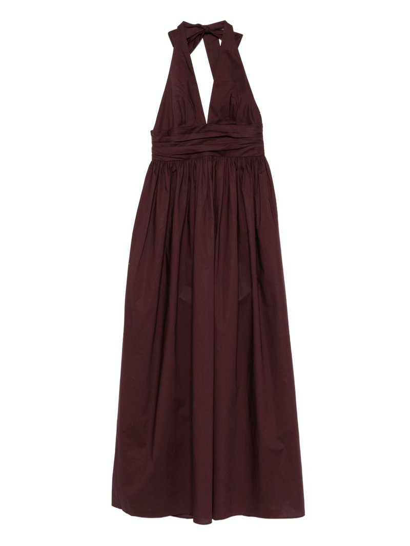halter plunge midi dress 1