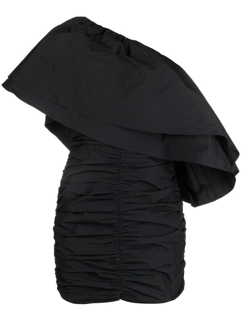 Taft pleated one-shoulder minidress 1