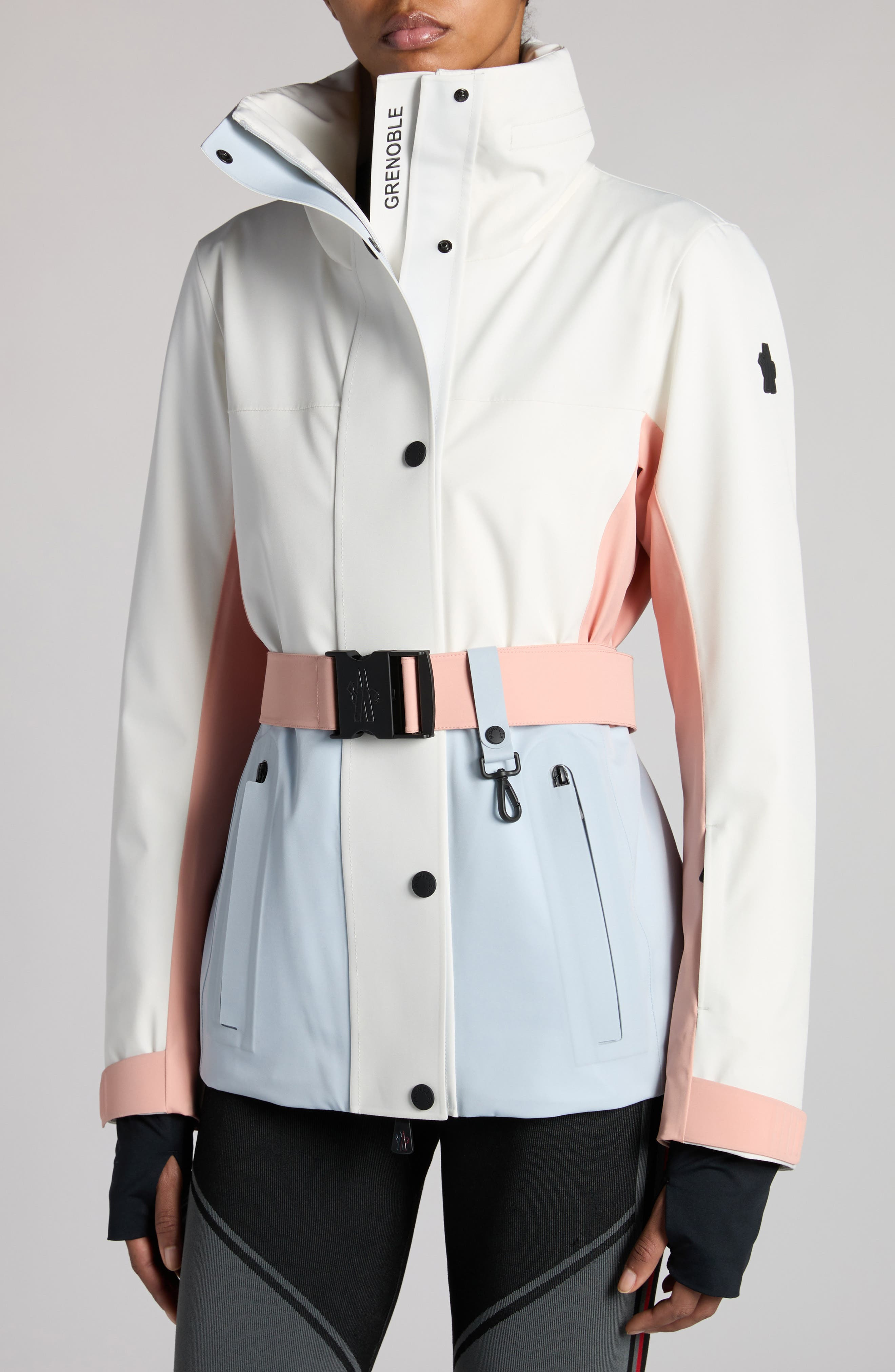 Moncler Grenoble Hainets Colorblock Ski Jacket in Talco/Alluminio at Nordstrom - 5