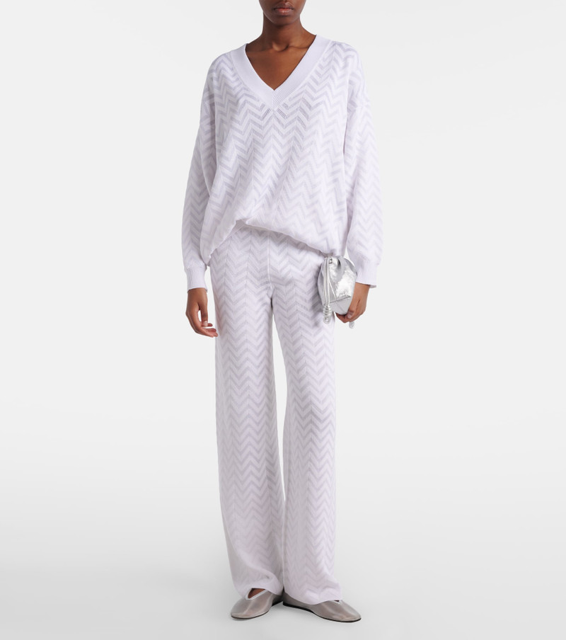 Missoni Chevron cotton-blend wide-leg pants outlook