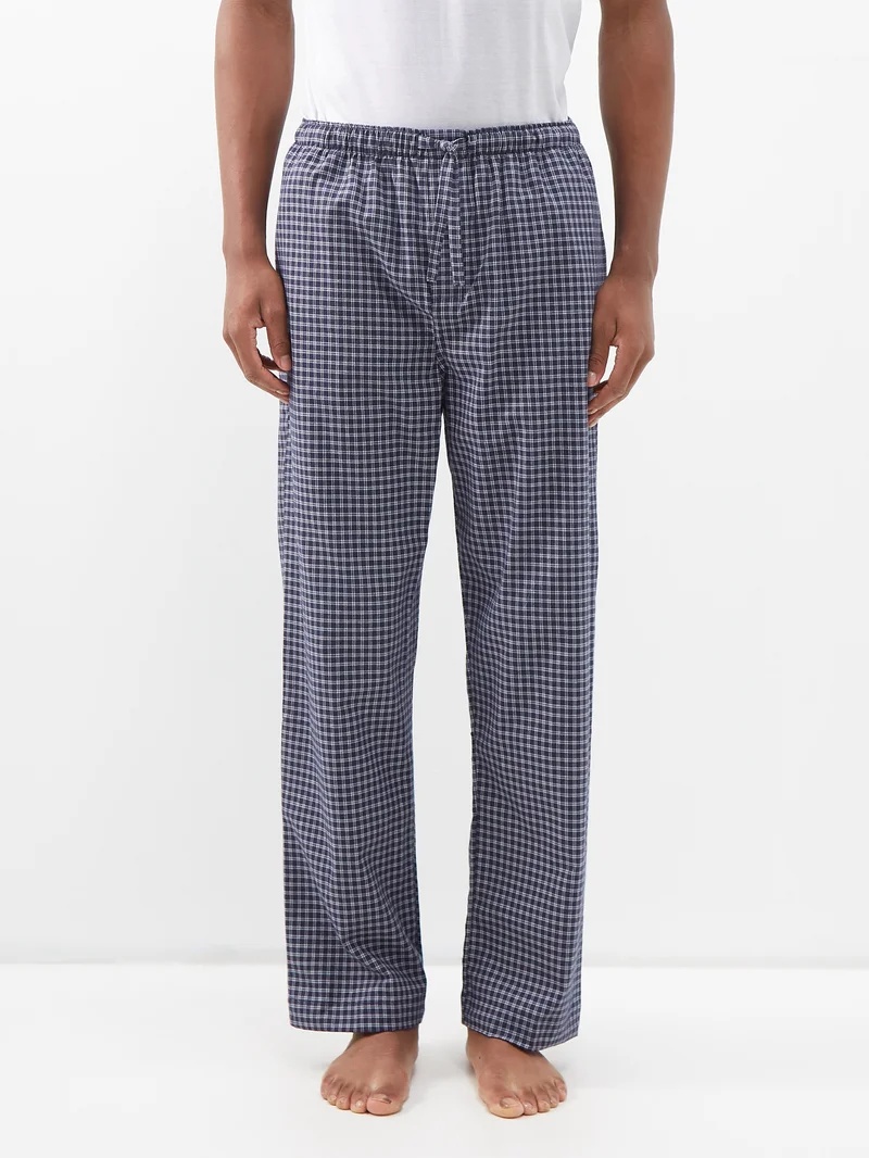 Braemer checked cotton pyjama trousers - 1