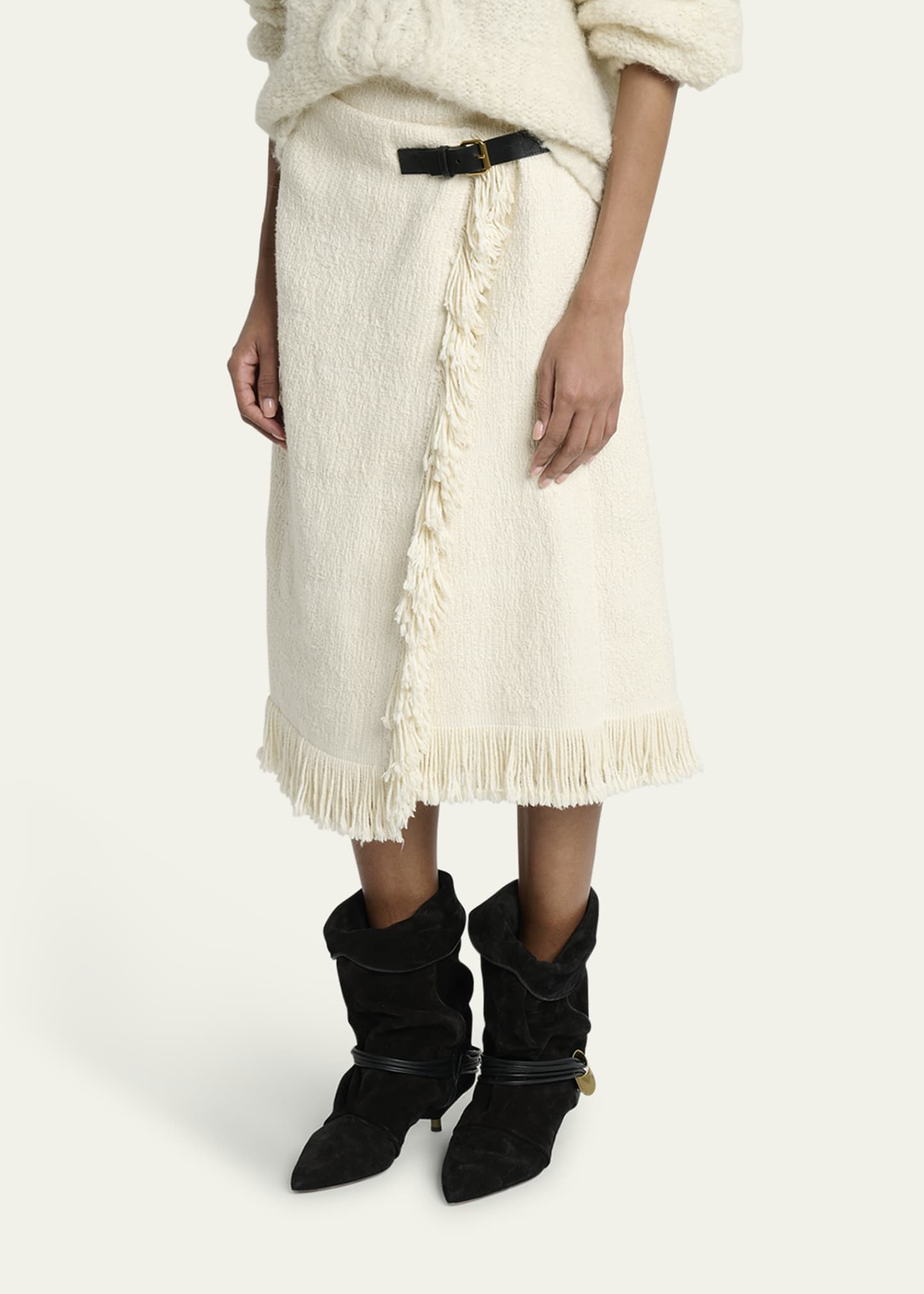 Galla Woven Fringe-Trim Skirt - 4