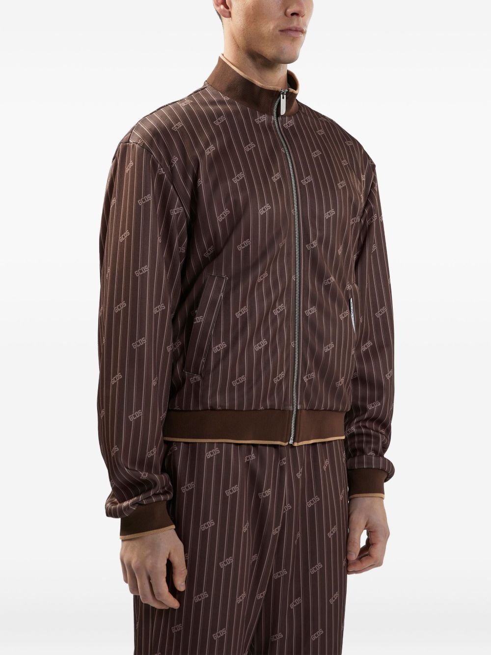 pinstriped track jacket - 4