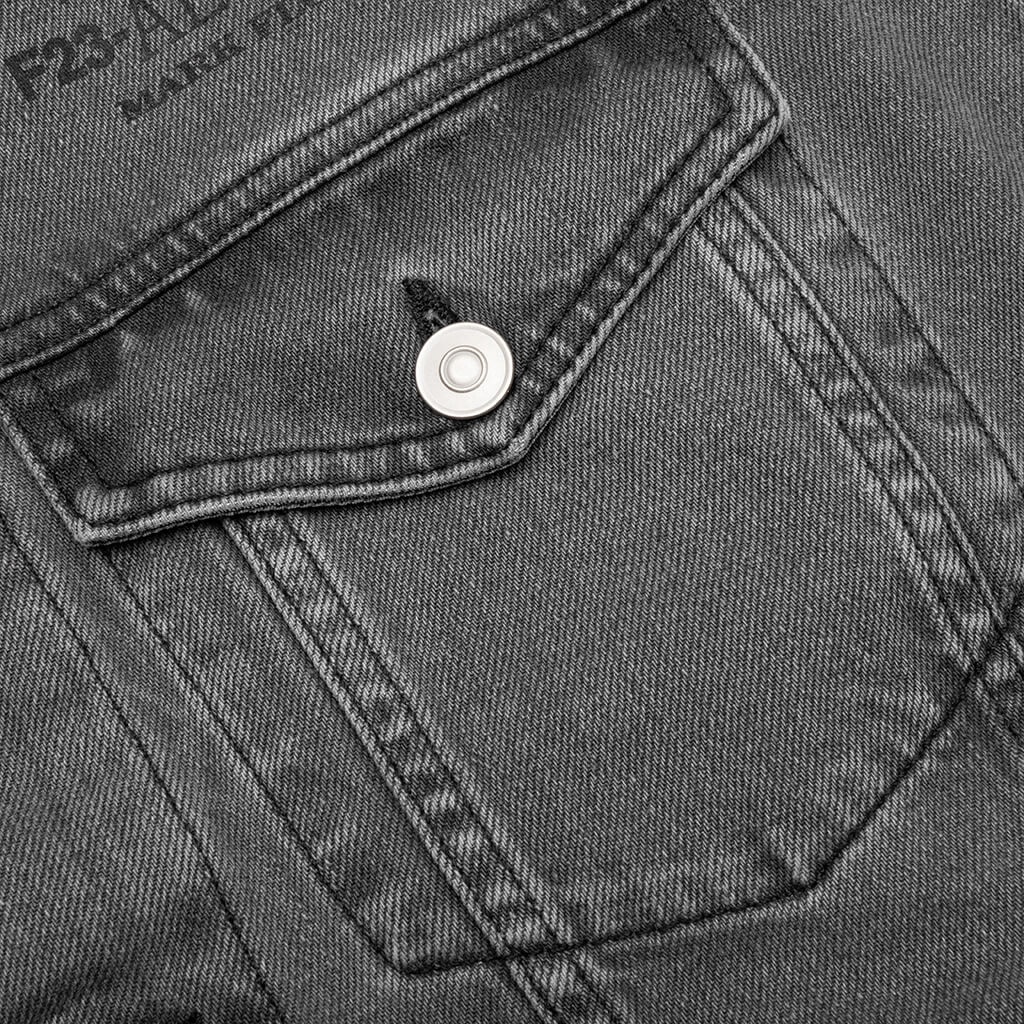 MARK FLOOD SQUARE DENIM JACKET - WASHED BLACK - 4