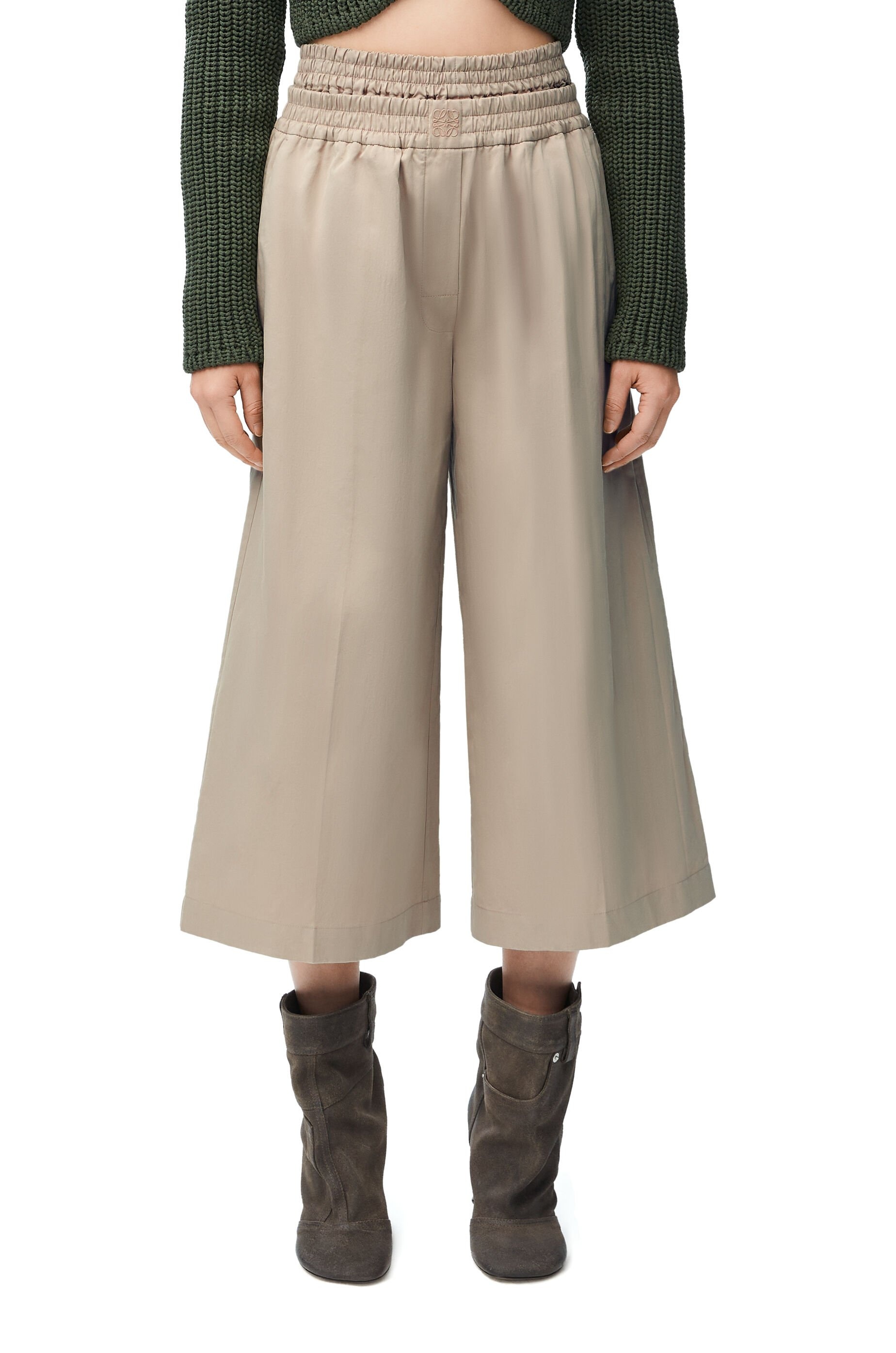 Cropped trousers in cotton and silk - 3