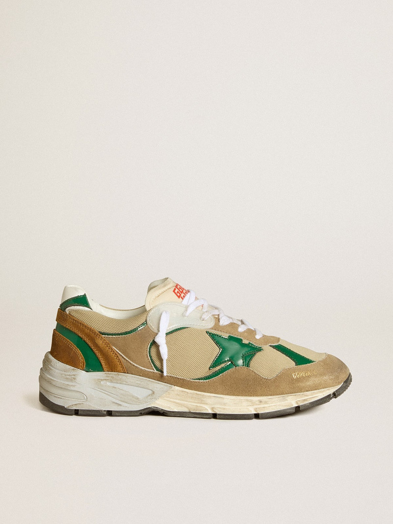 Men’s running Sole LAB in nylon with green leather 스타 과 suede inserts - 1