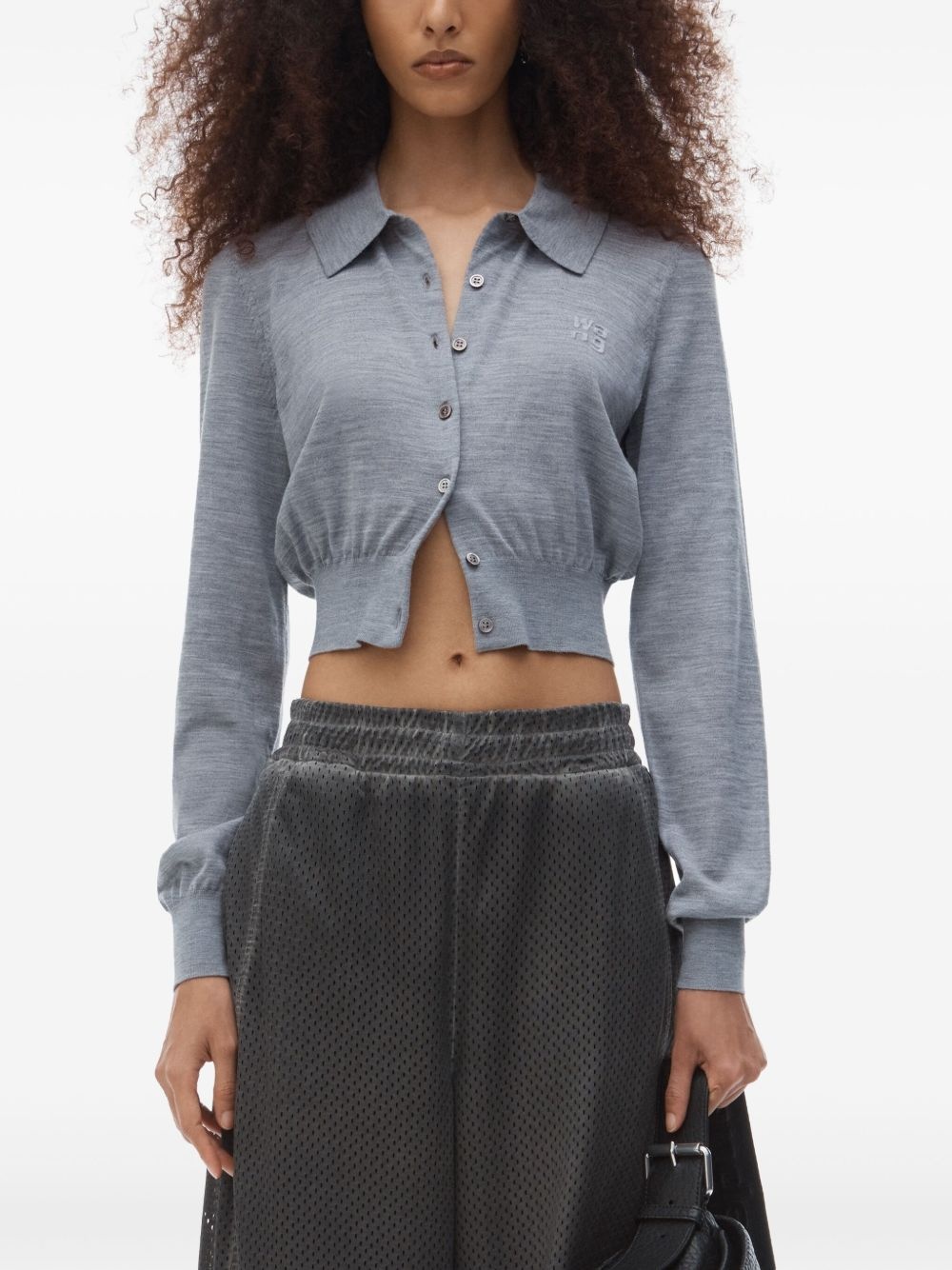 logo-embossed cardigan - 2