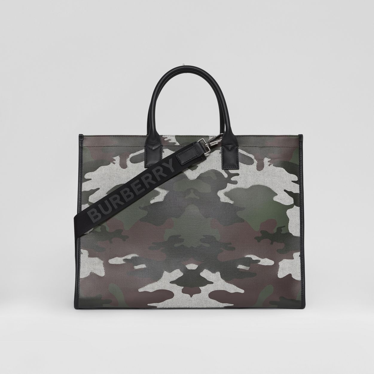 Camouflage Print Cotton Canvas Tote - 10