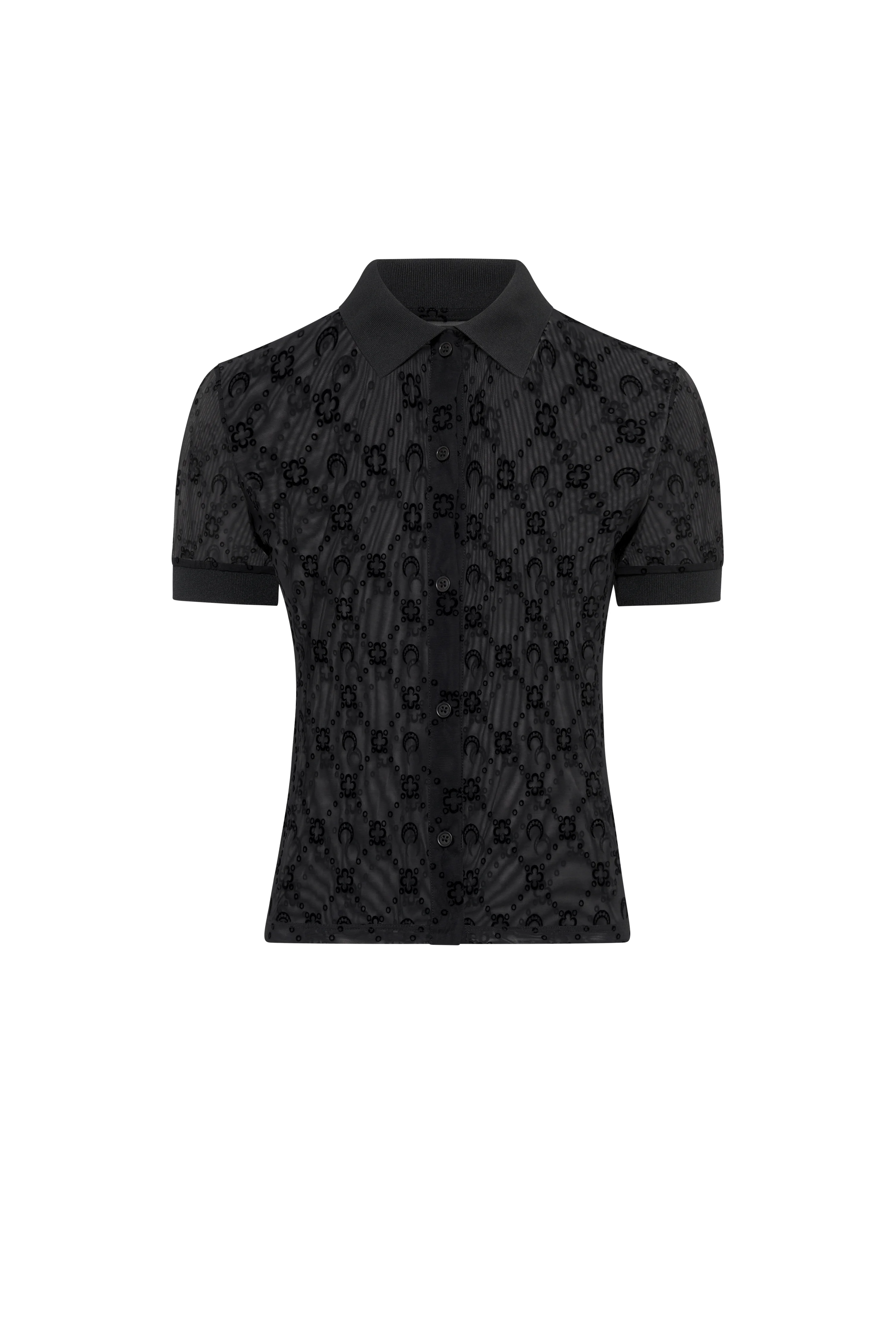 Moonogram mesh flock polo shirt - 1