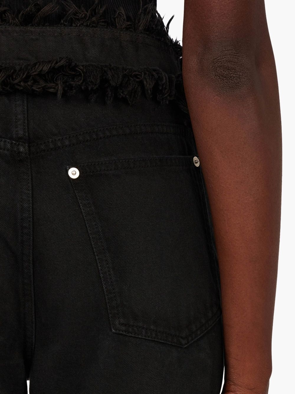 fringed straight-leg jeans - 5
